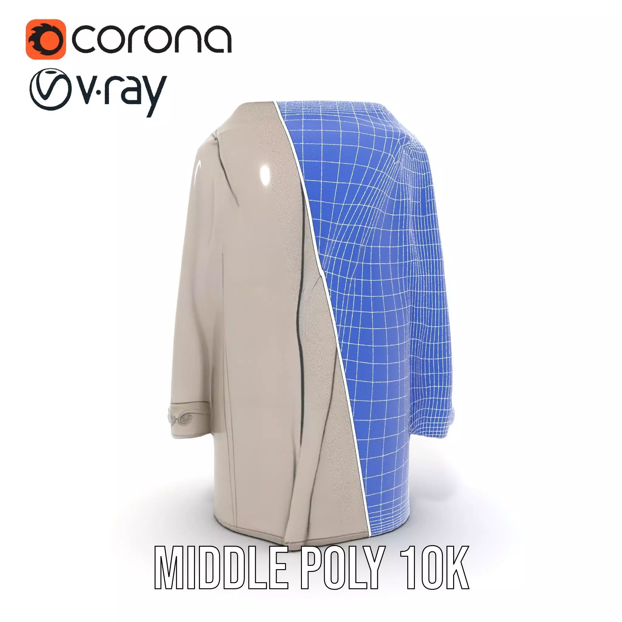 Elegant Grey Coat model pack Low-poly 3D model_27