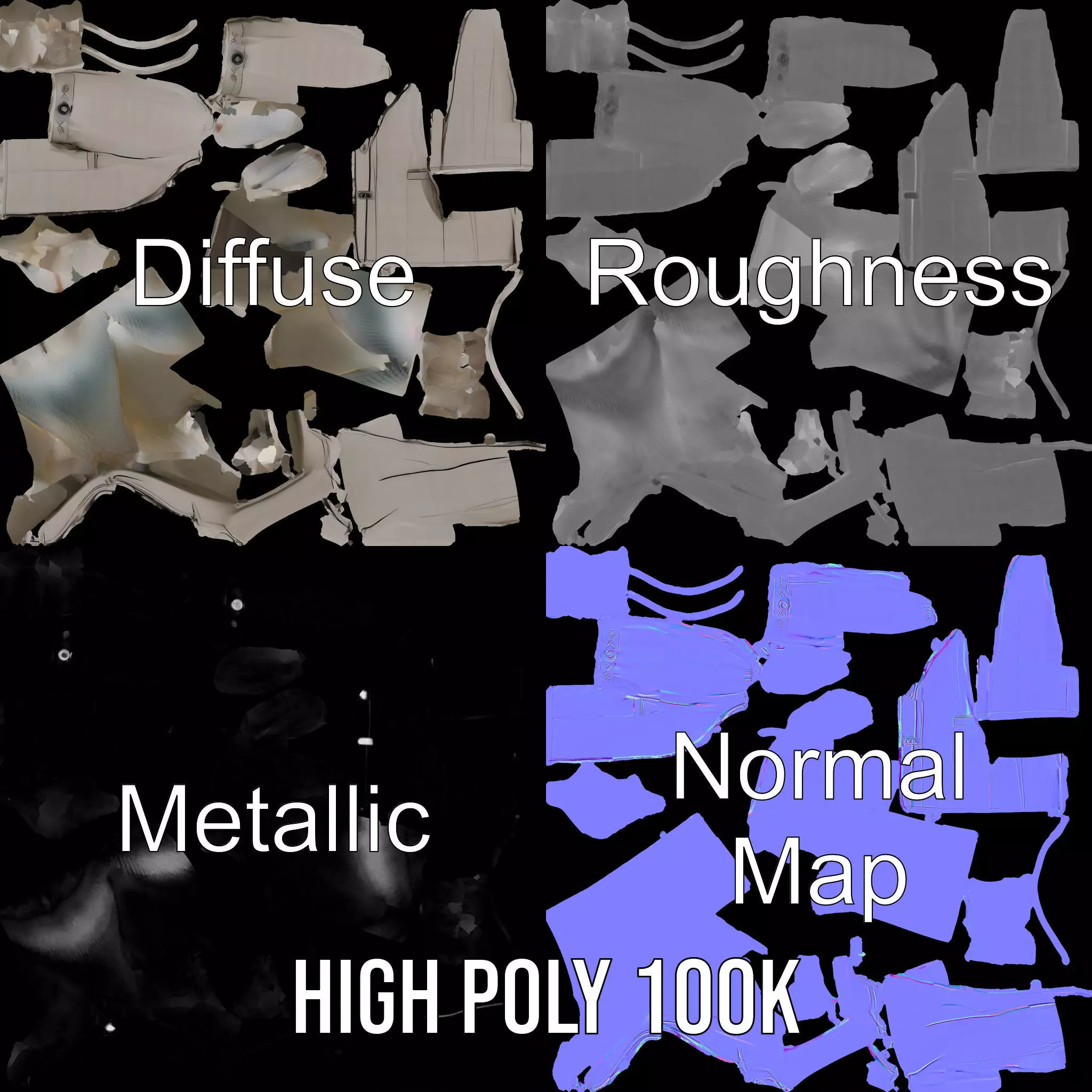 Elegant Grey Coat model pack Low-poly 3D model_3