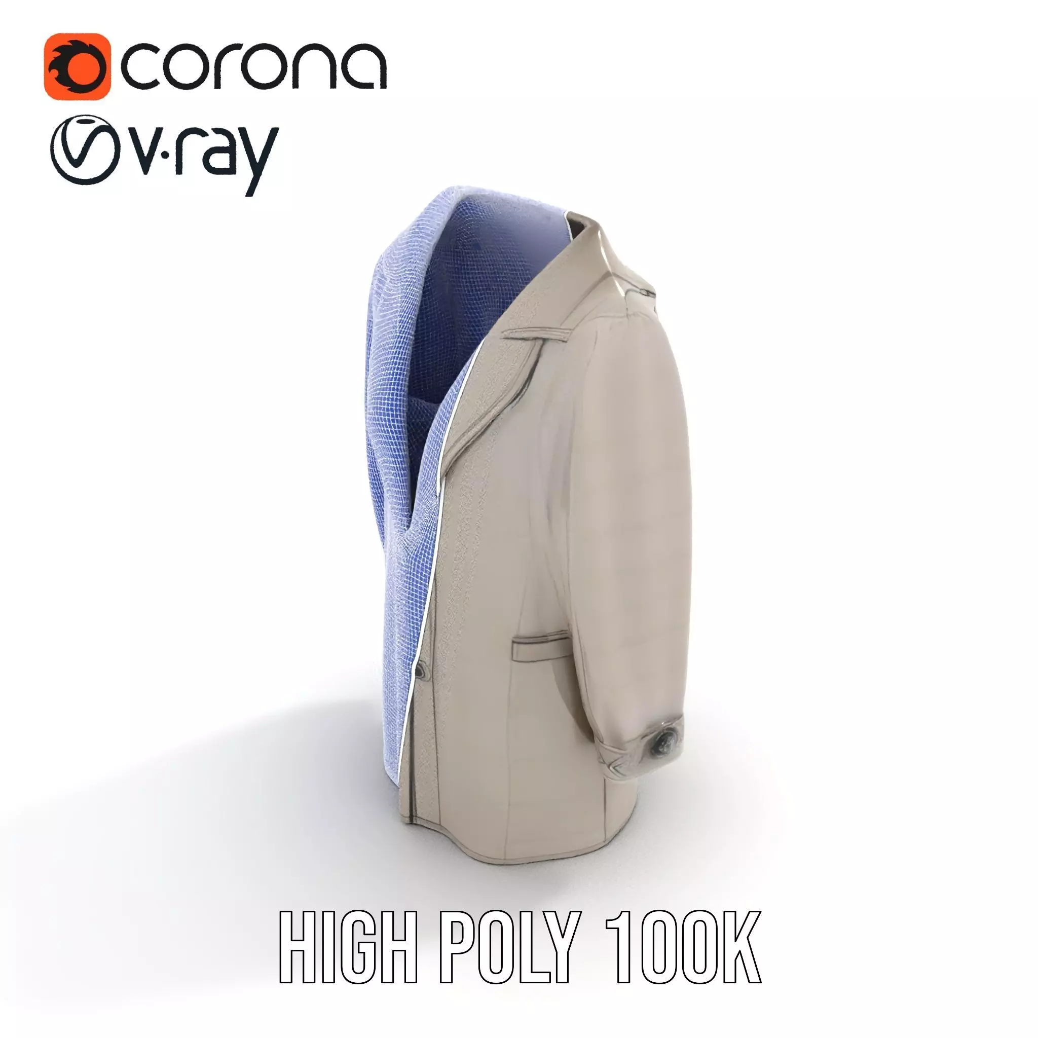 Elegant Grey Coat model pack Low-poly 3D model_26