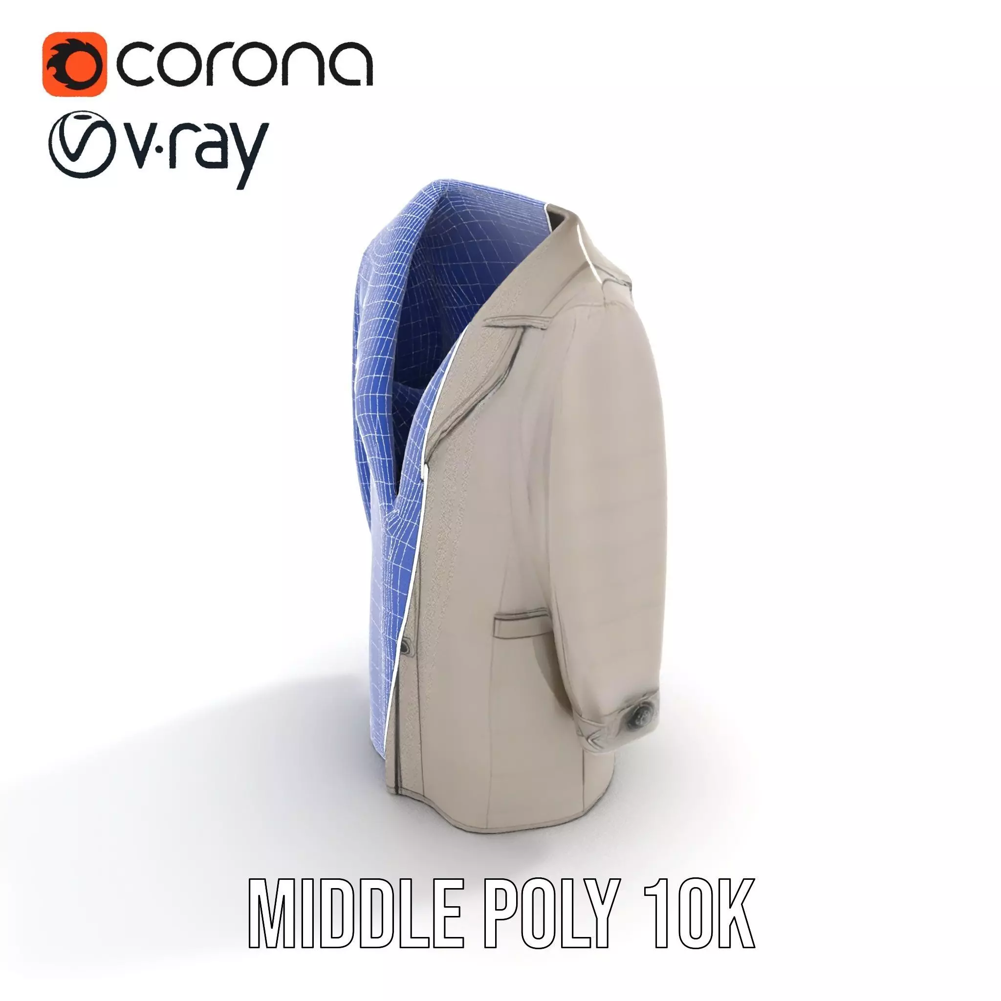 Elegant Grey Coat model pack Low-poly 3D model_18