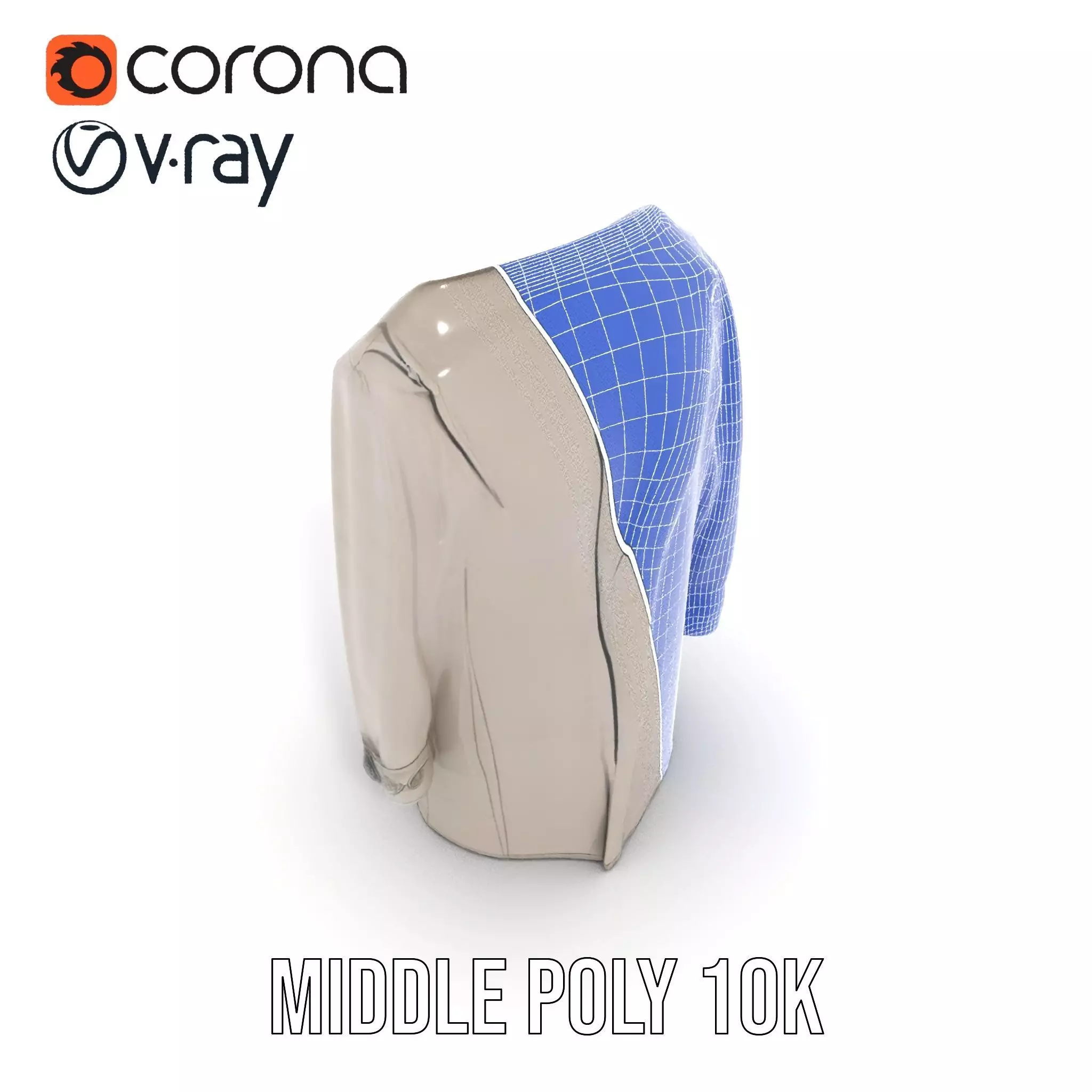 Elegant Grey Coat model pack Low-poly 3D model_21