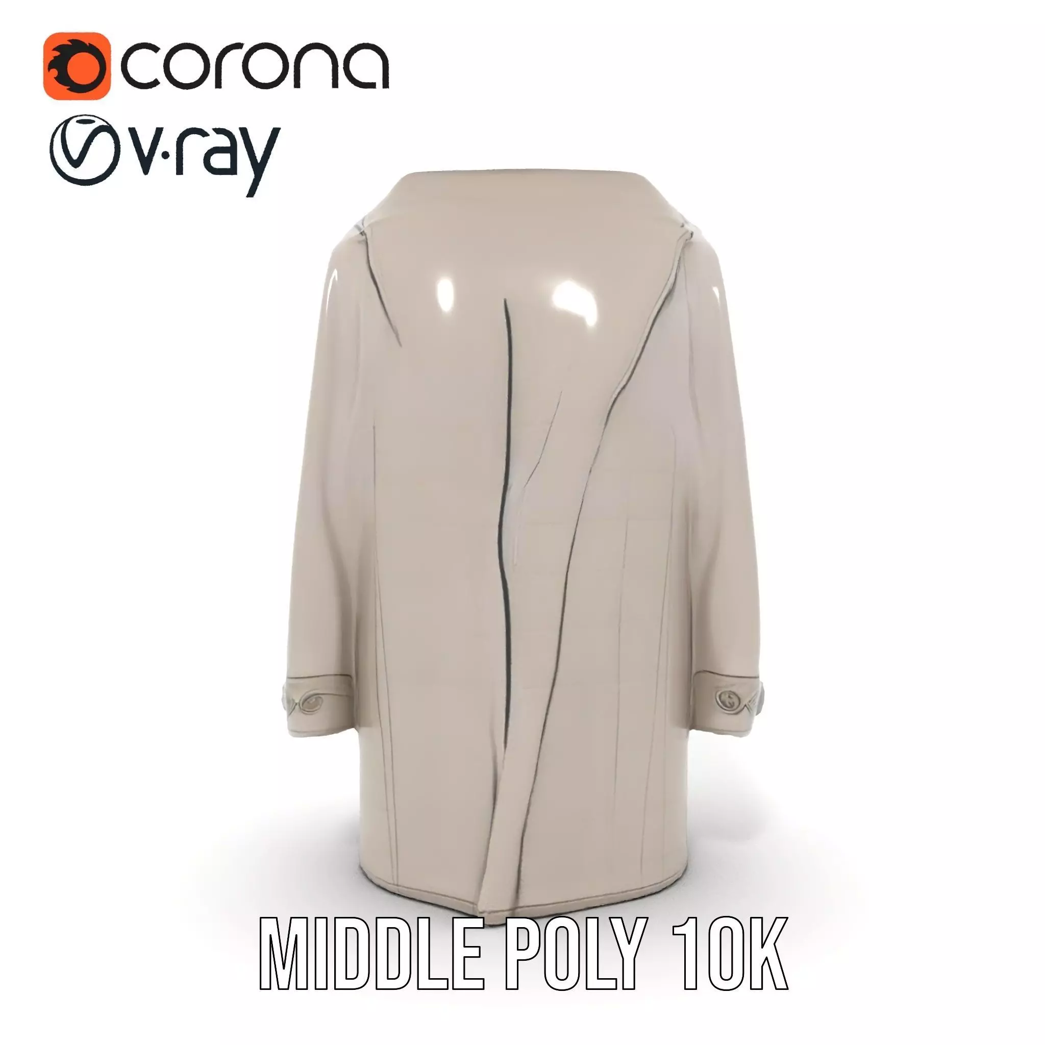 Elegant Grey Coat model pack Low-poly 3D model_13