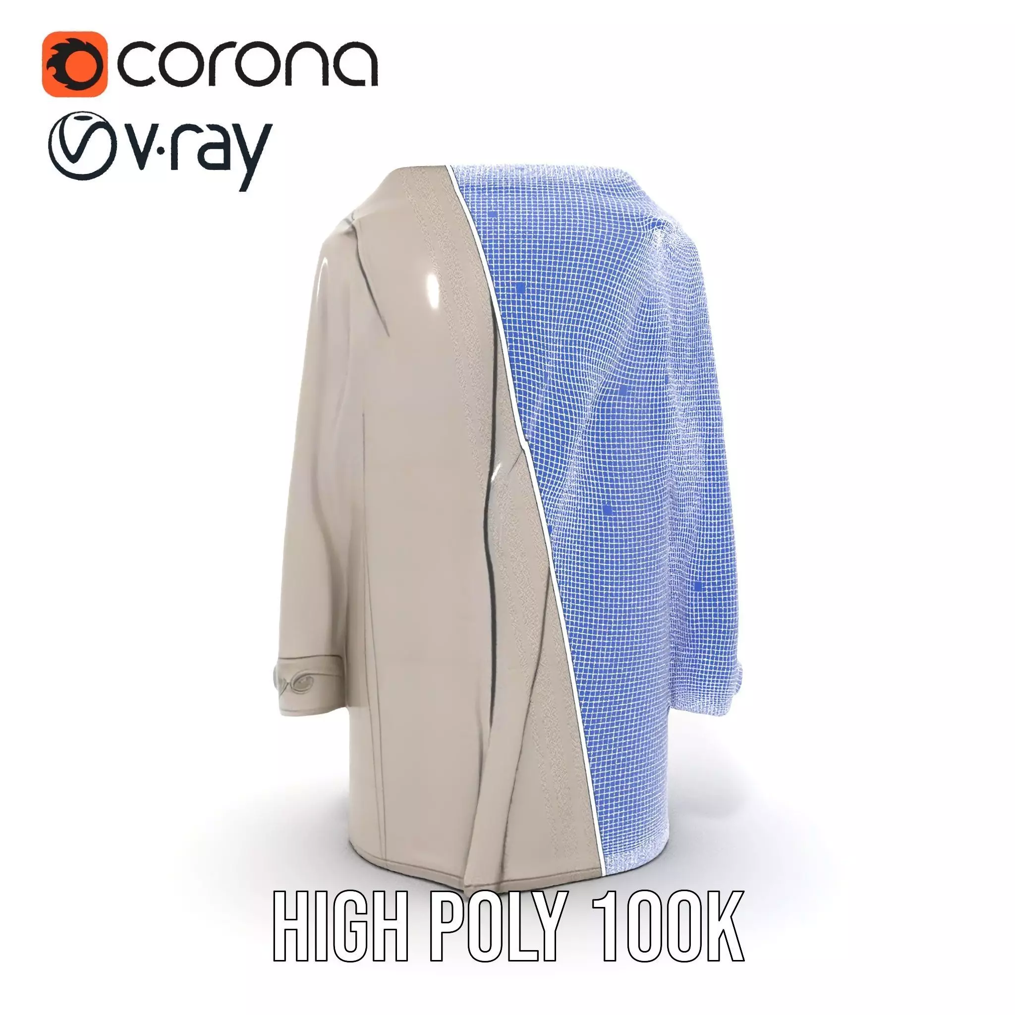 Elegant Grey Coat model pack Low-poly 3D model_34