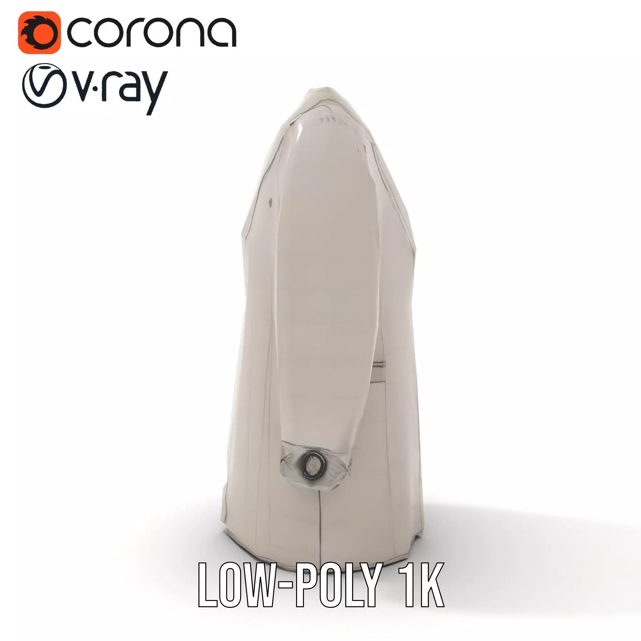 Elegant Grey Coat model pack Low-poly 3D model_12