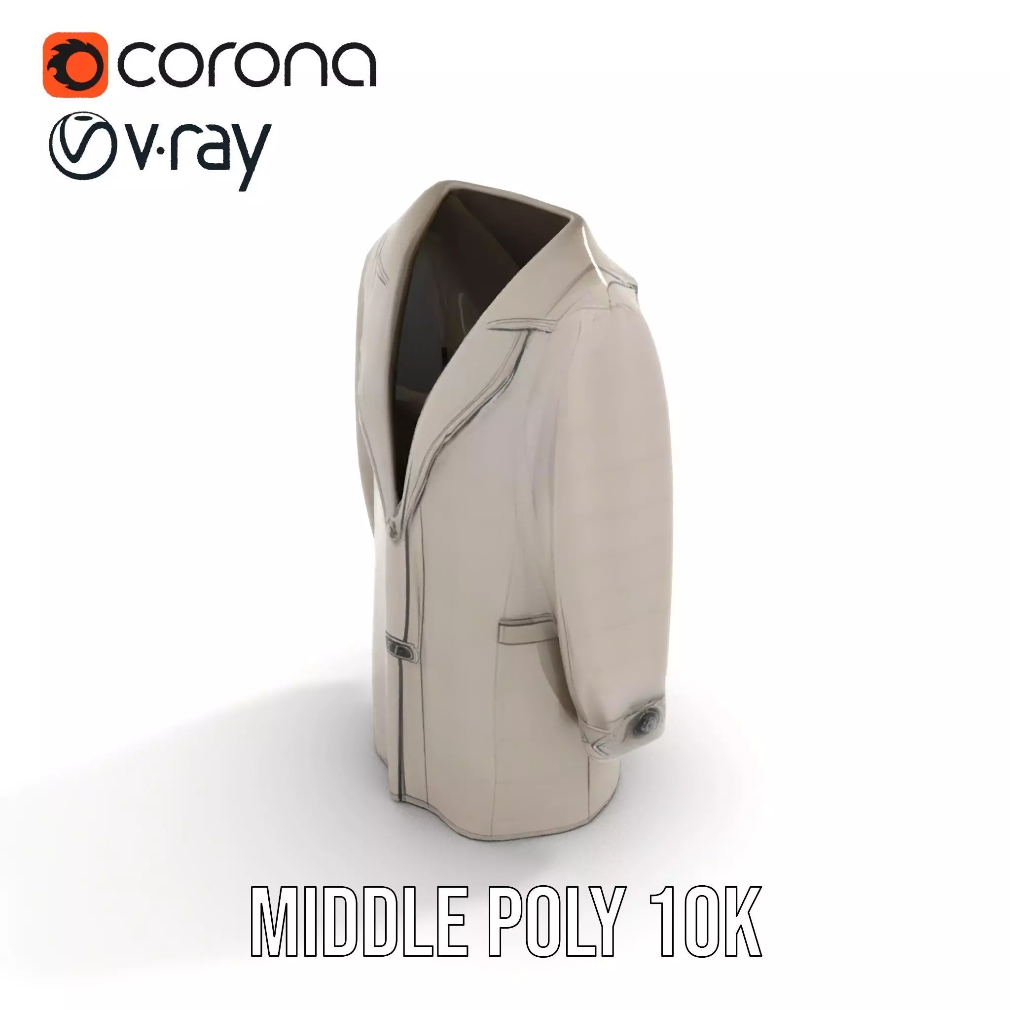 Elegant Grey Coat model pack Low-poly 3D model_11