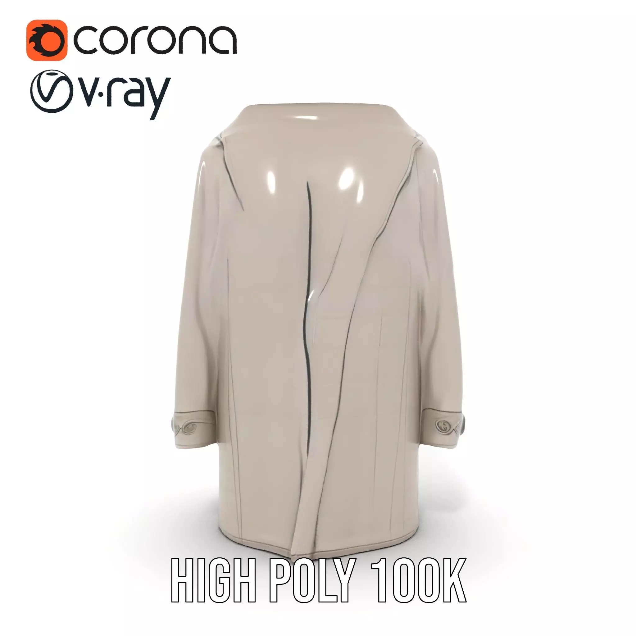 Elegant Grey Coat model pack Low-poly 3D model_31