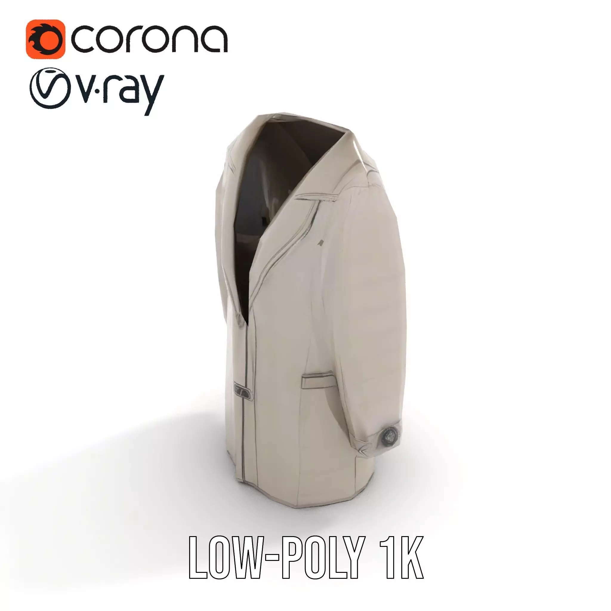 Elegant Grey Coat model pack Low-poly 3D model_9