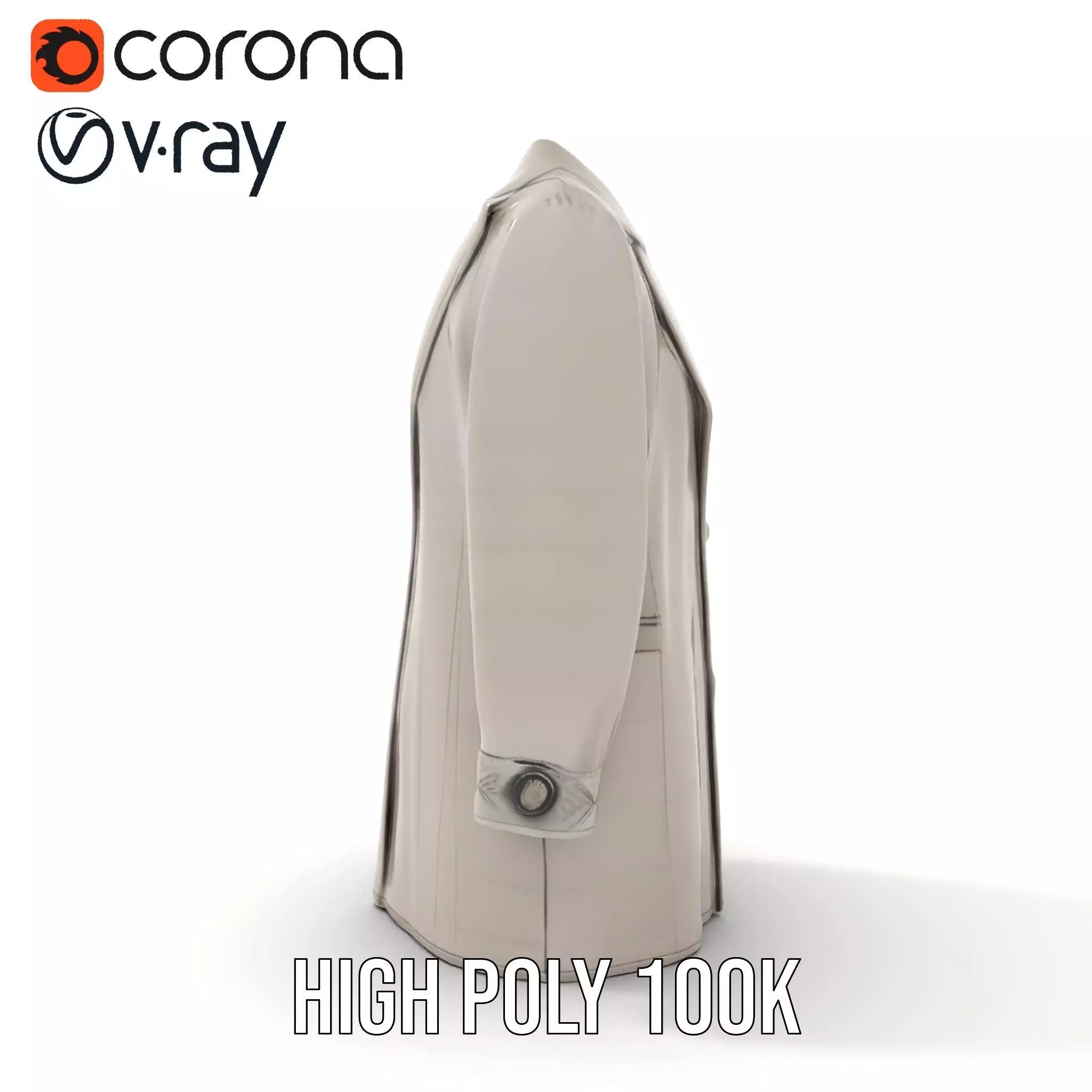 Elegant Grey Coat model pack Low-poly 3D model_32