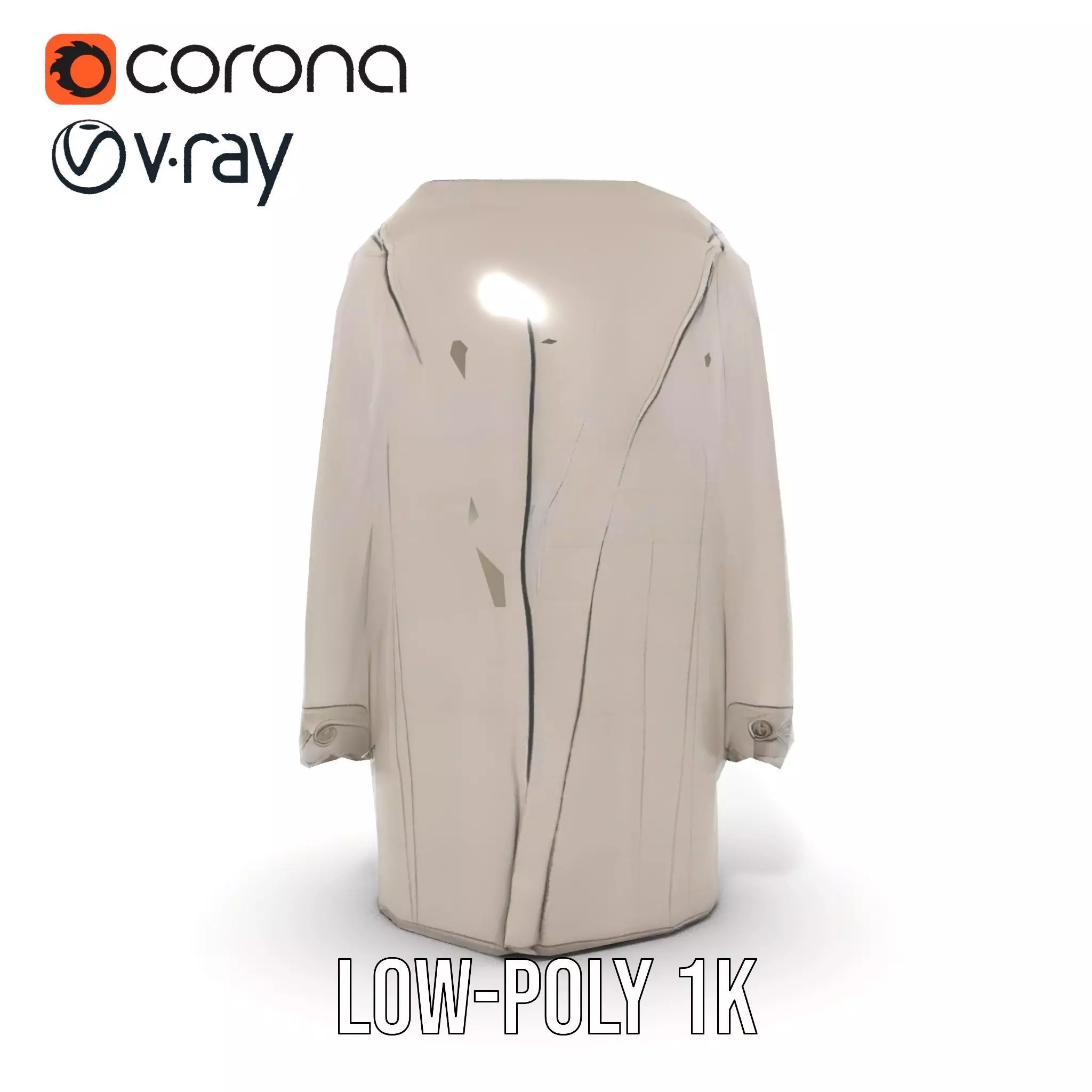 Elegant Grey Coat model pack Low-poly 3D model_14