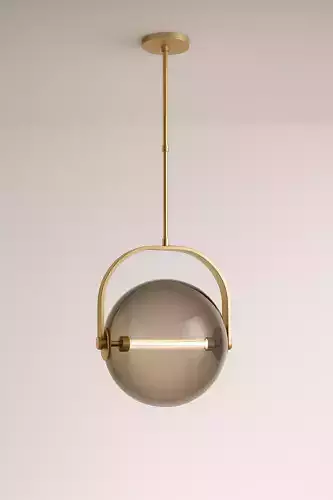 Fues Brass Globe Pendant Light 3D Model