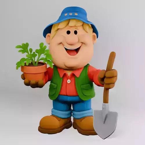 Happy Gardener Character Cute Figure