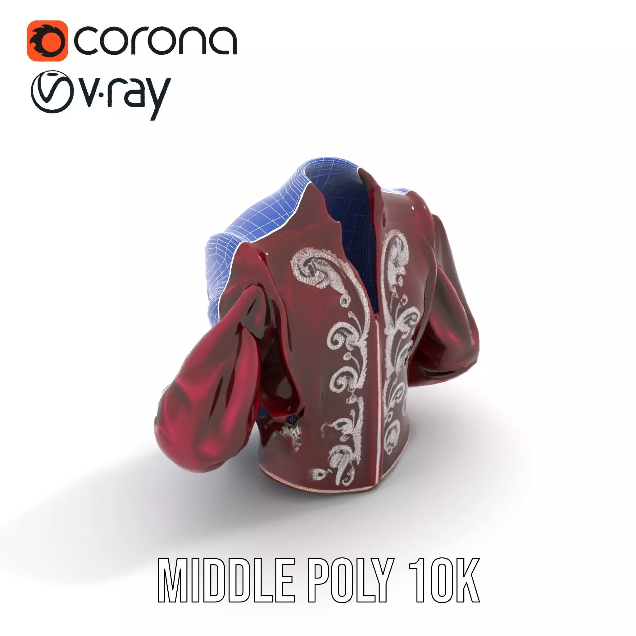 Elegant Velvet Jacket model pack Low-poly 3D model_24