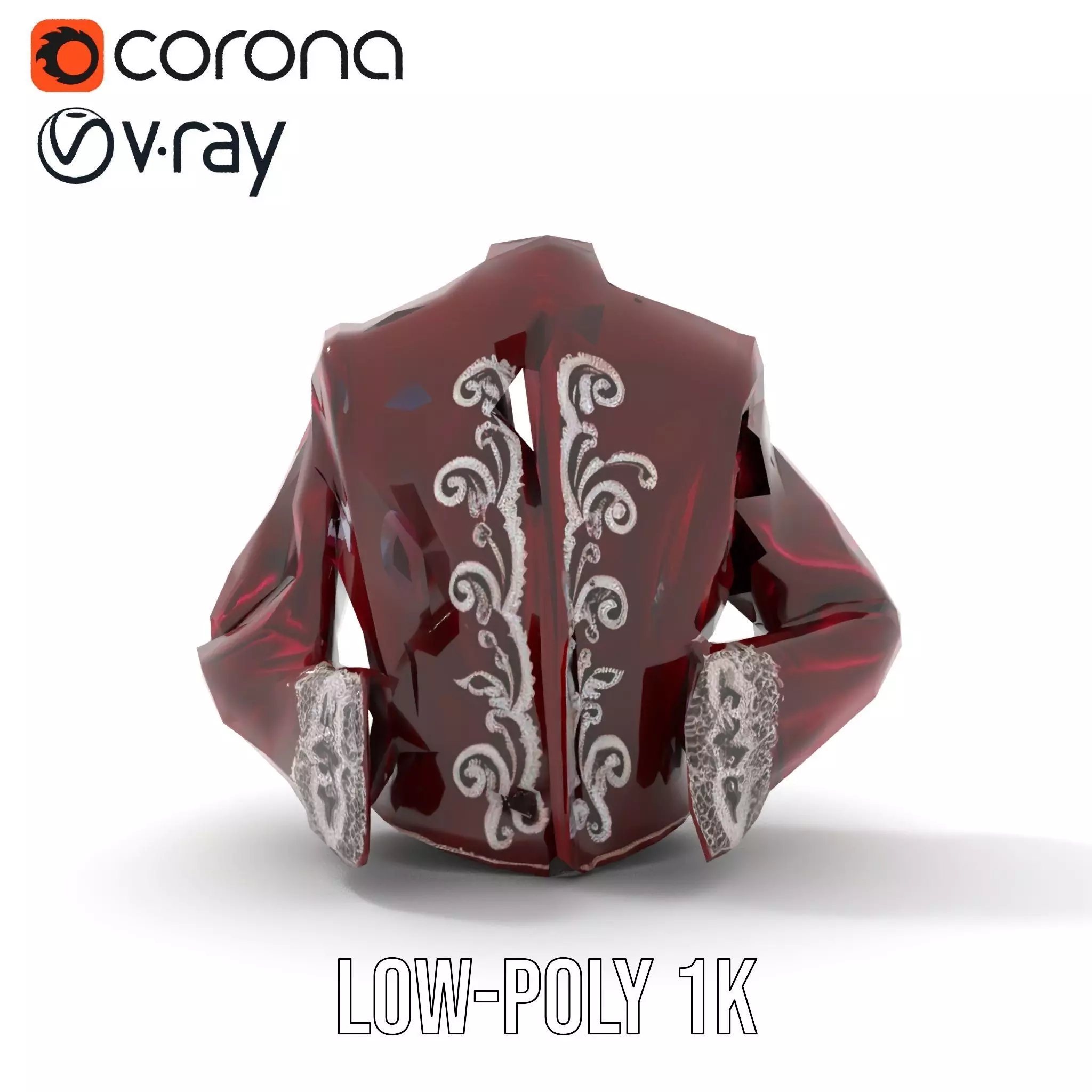 Elegant Velvet Jacket model pack Low-poly 3D model_7