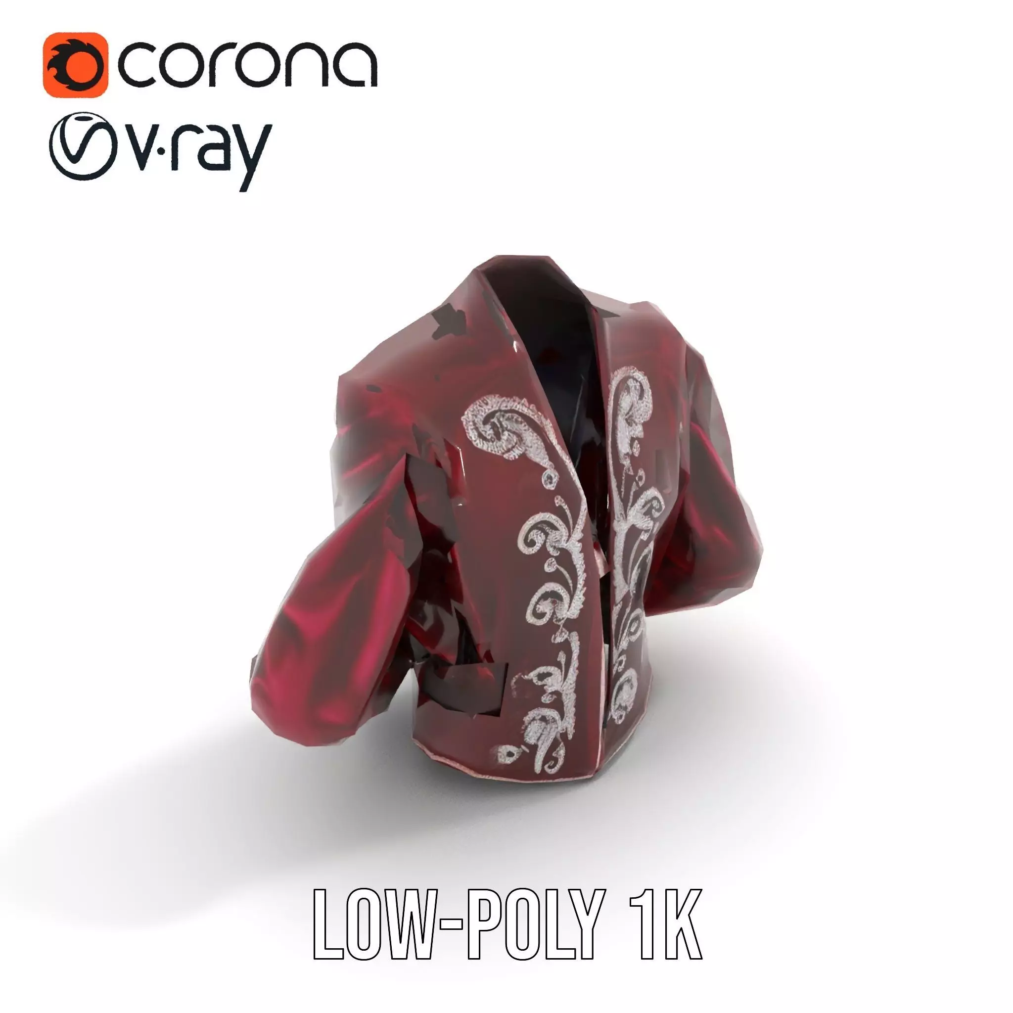 Elegant Velvet Jacket model pack Low-poly 3D model_9