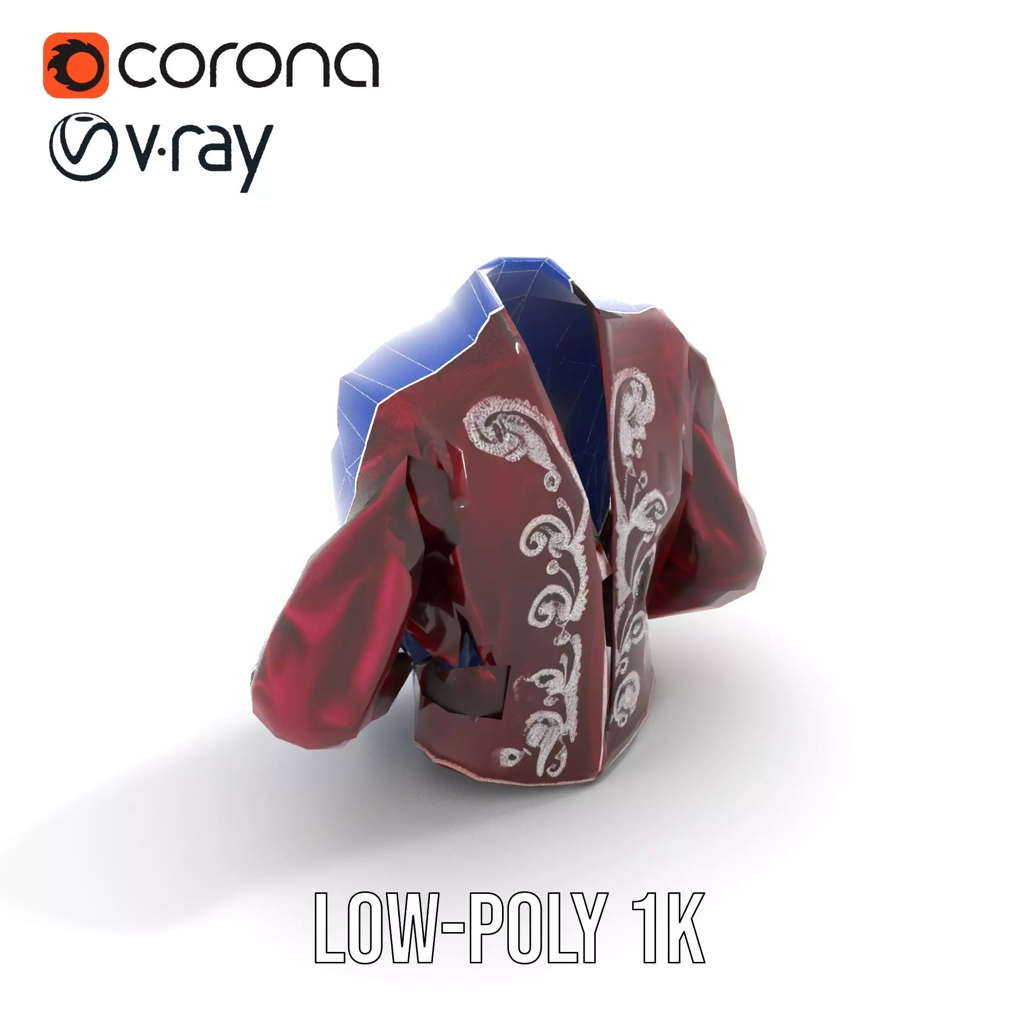 Elegant Velvet Jacket model pack Low-poly 3D model_11