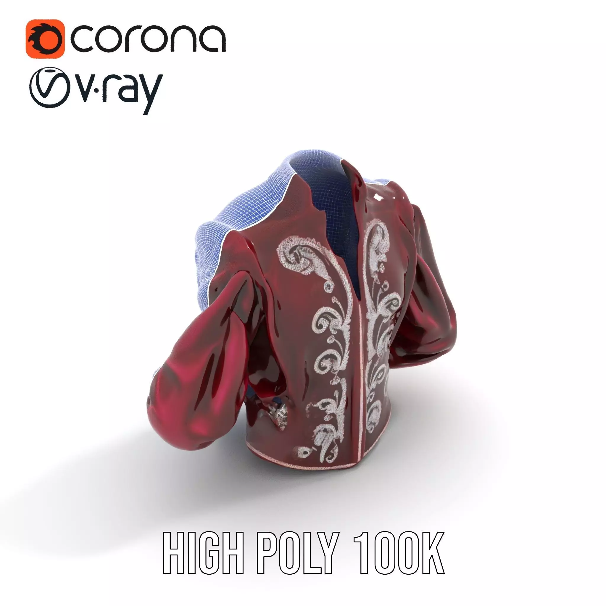 Elegant Velvet Jacket model pack Low-poly 3D model_23