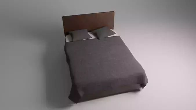 Modern Double Bed 3D Model MidLowpoly