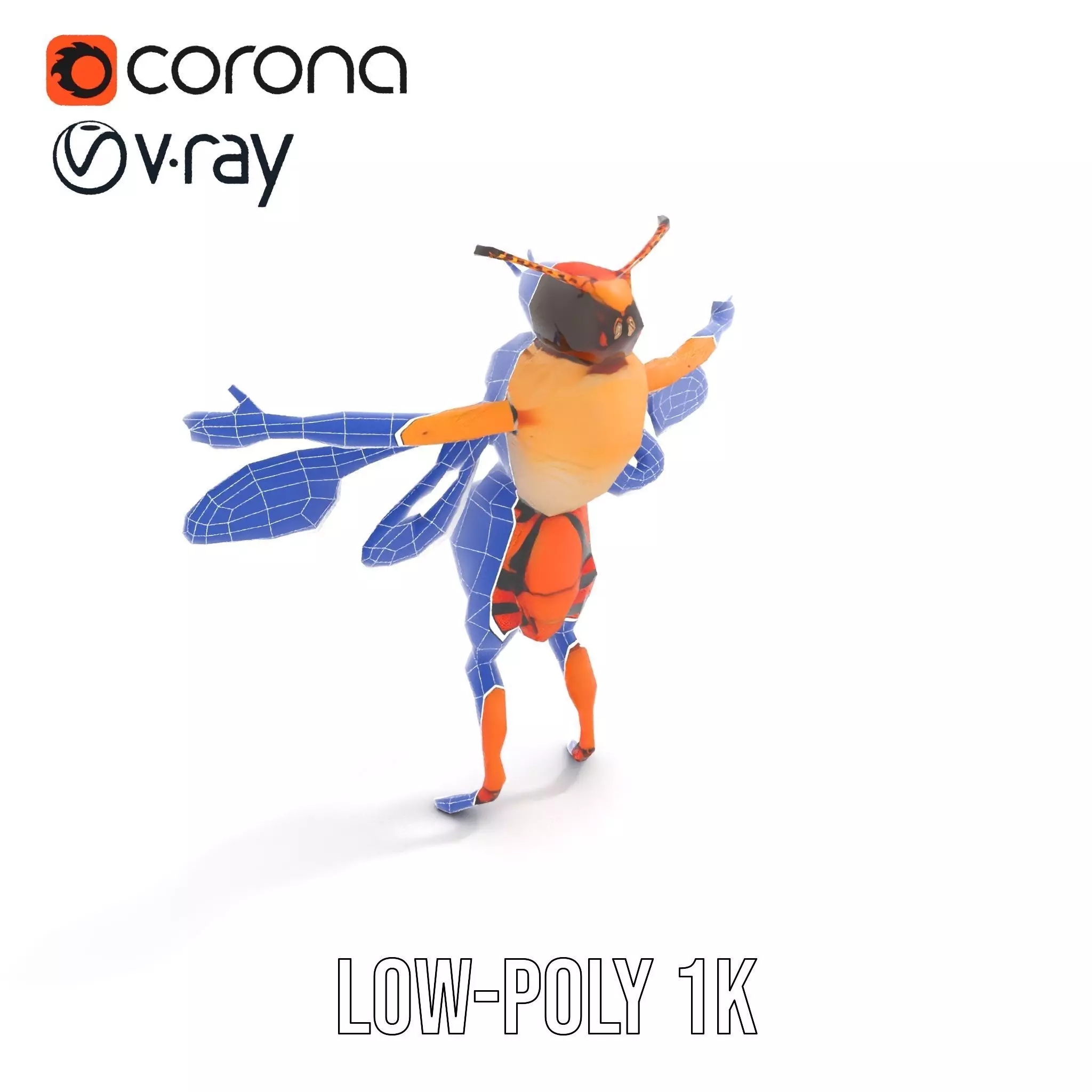 Hornet Hybrid Creature model pack Low-poly 3D model_16