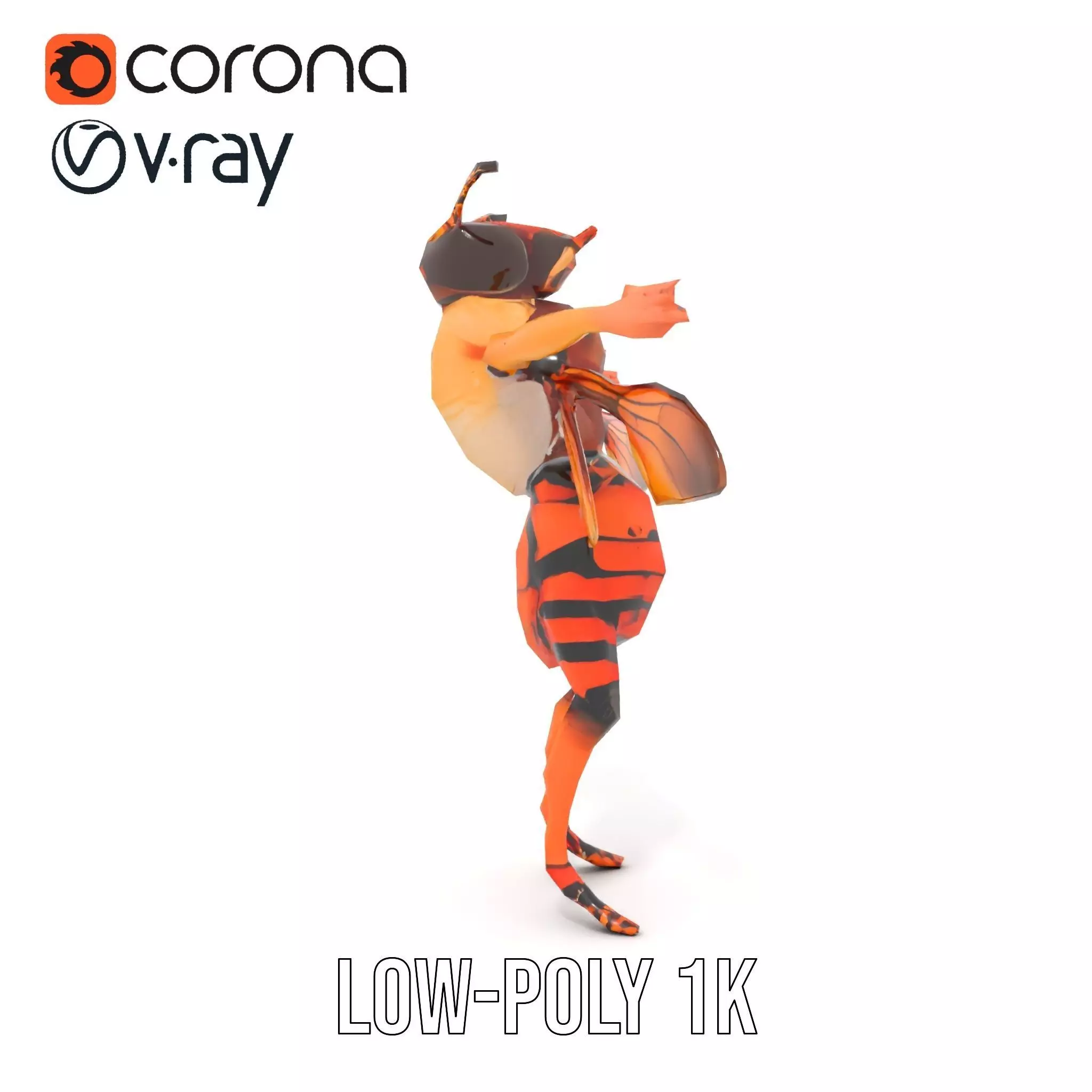 Hornet Hybrid Creature model pack Low-poly 3D model_9