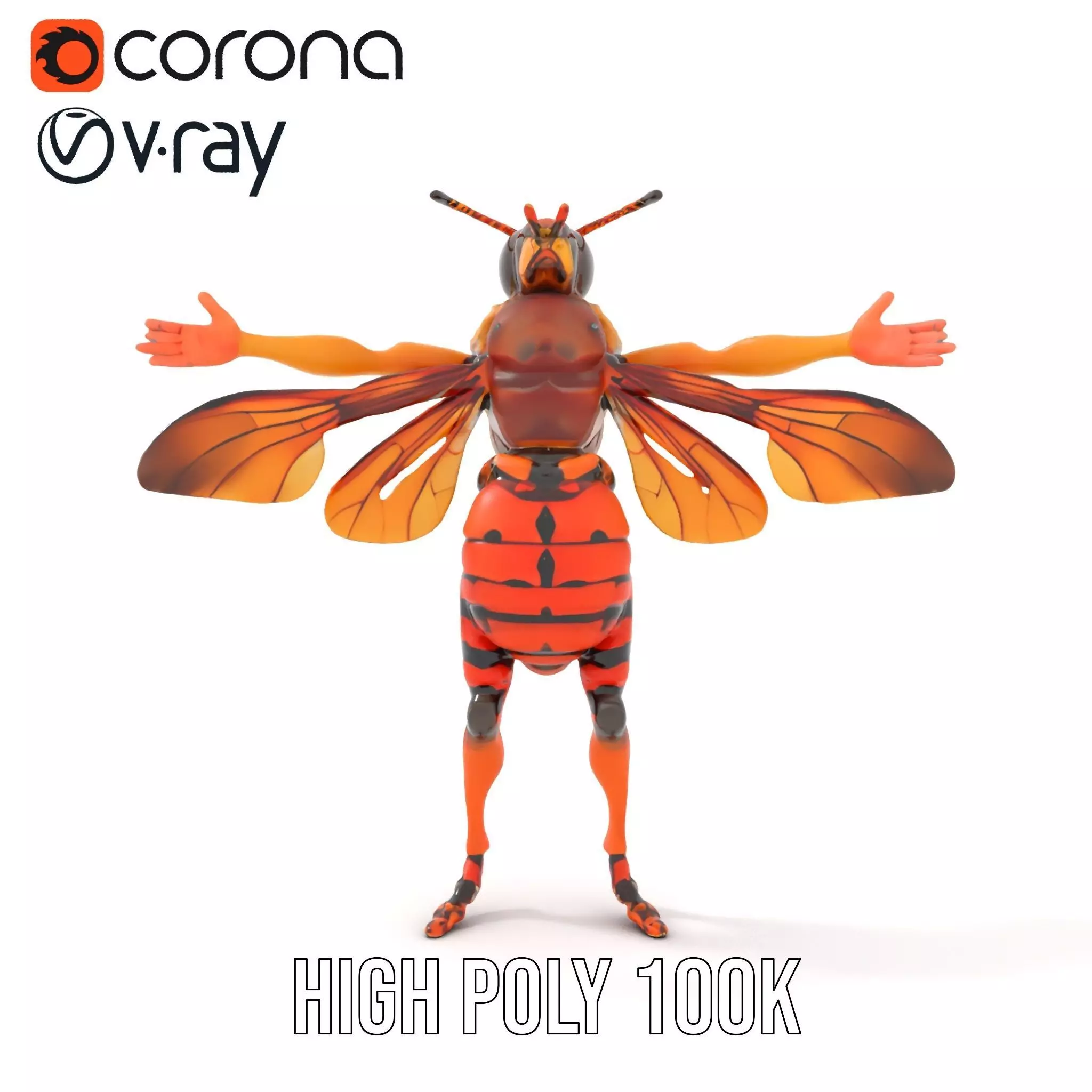 Hornet Hybrid Creature model pack Low-poly 3D model_32