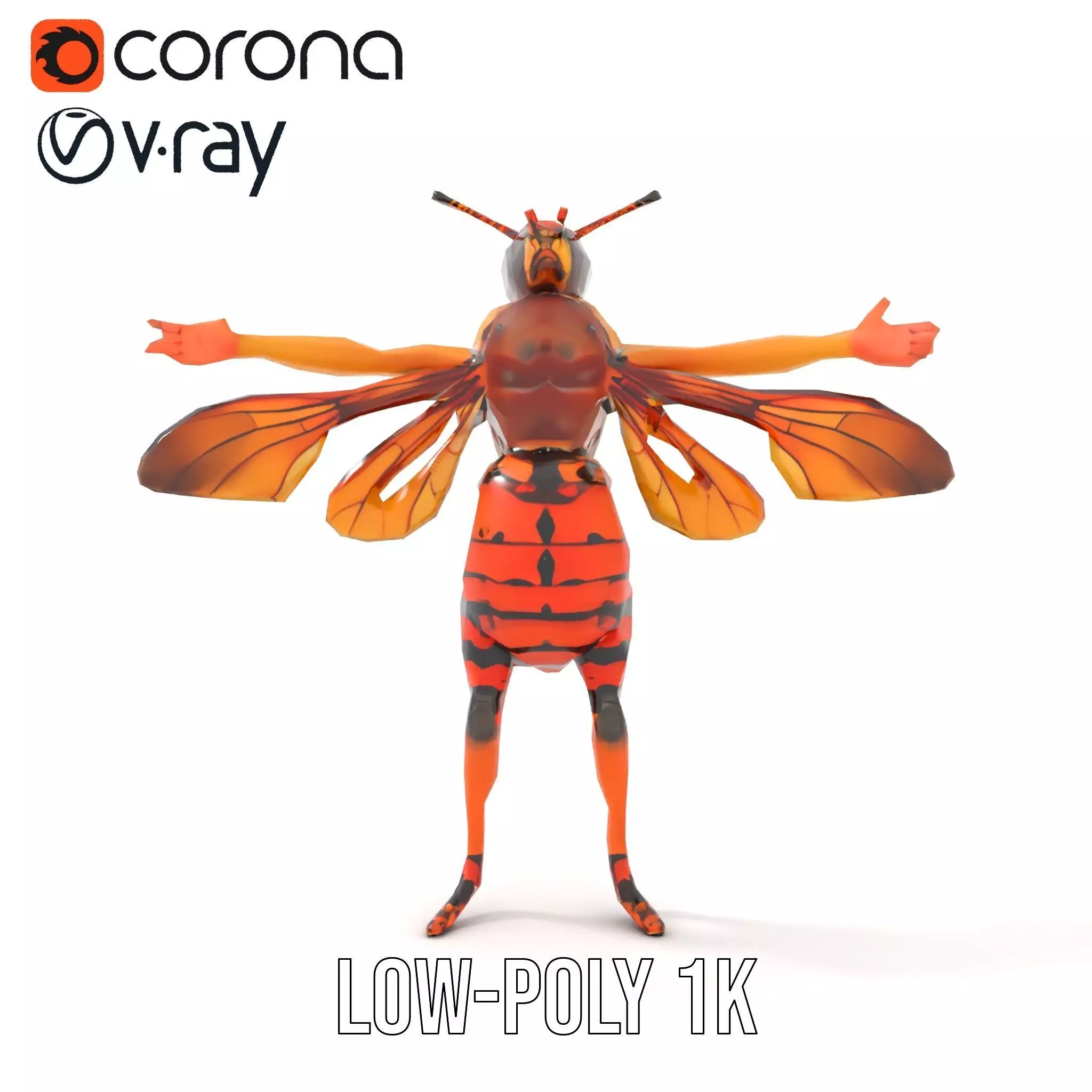 Hornet Hybrid Creature model pack Low-poly 3D model_19