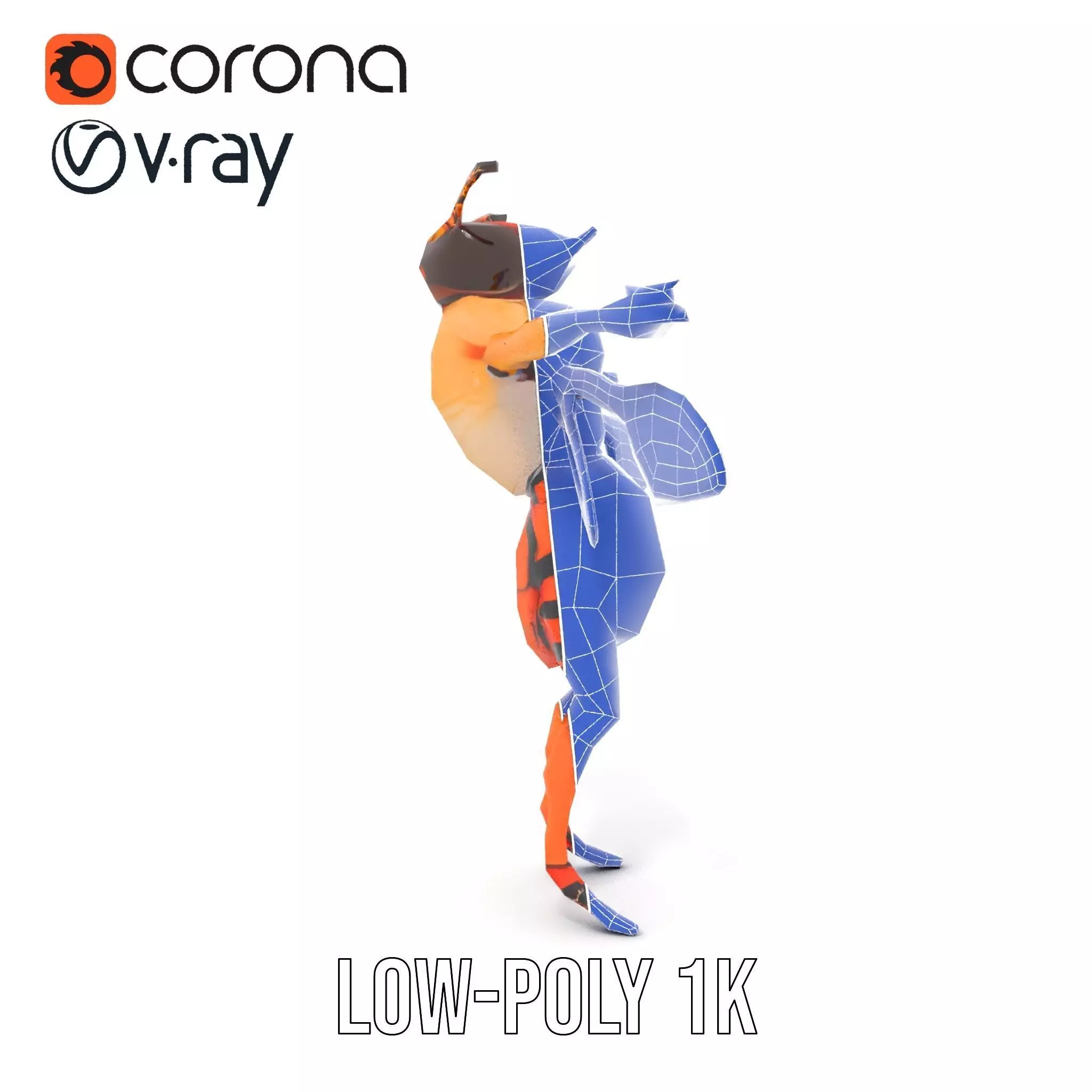 Hornet Hybrid Creature model pack Low-poly 3D model_28