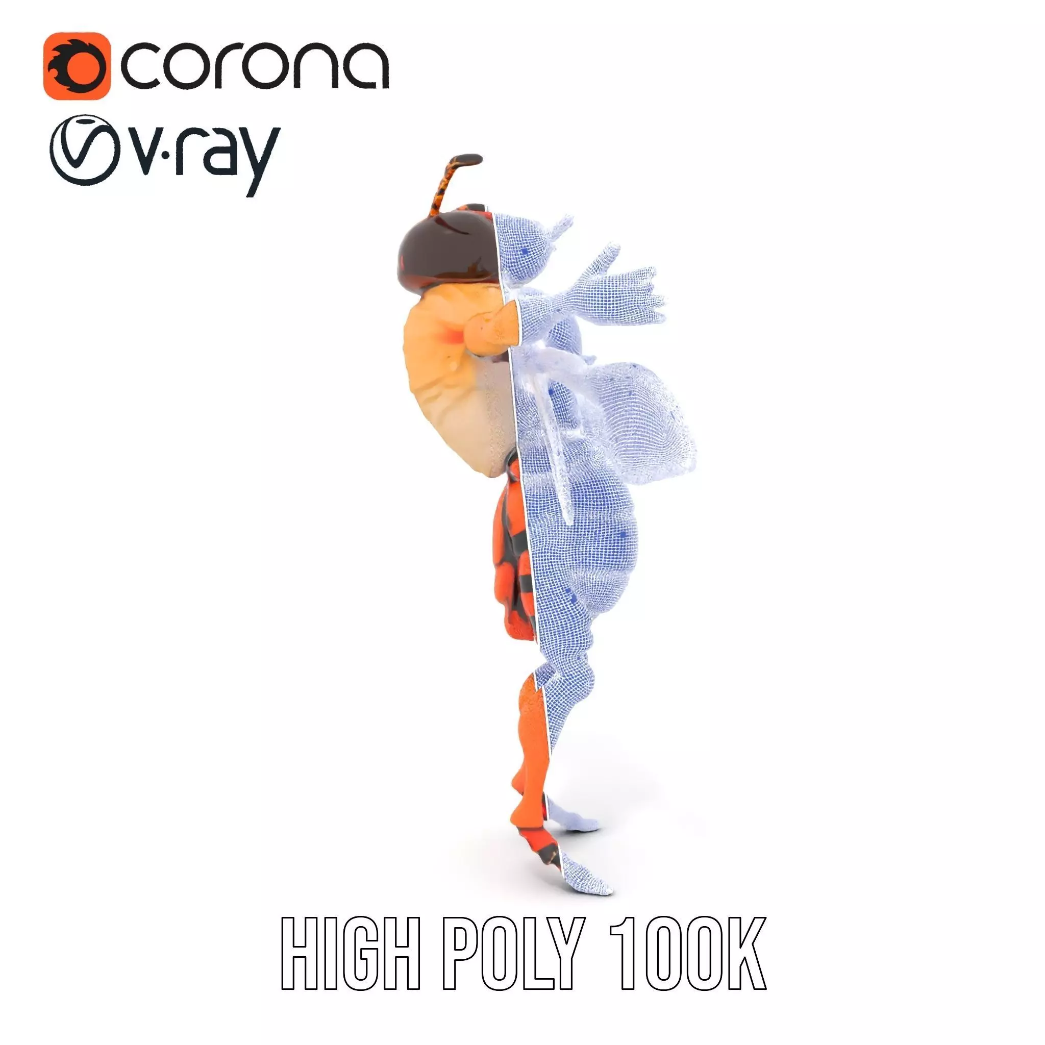 Hornet Hybrid Creature model pack Low-poly 3D model_34