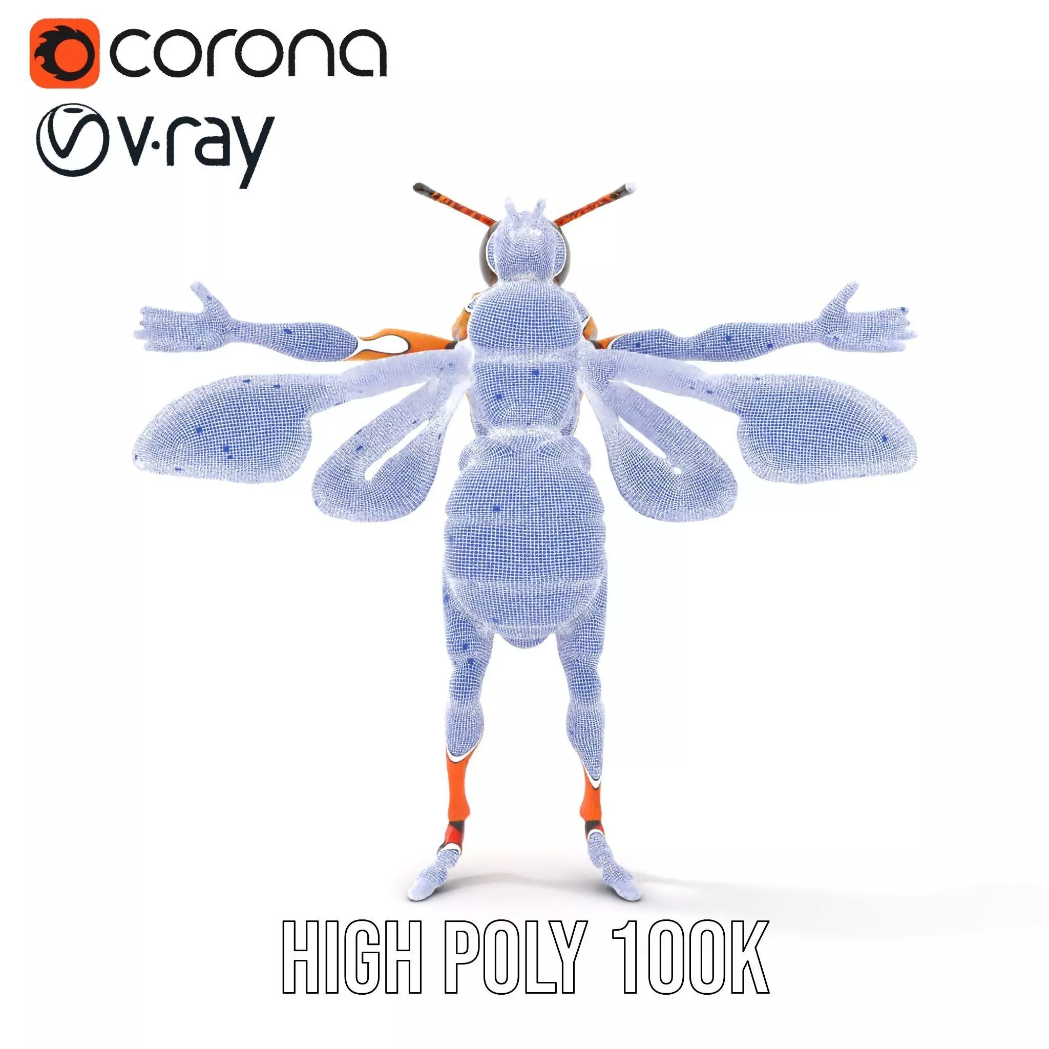 Hornet Hybrid Creature model pack Low-poly 3D model_33