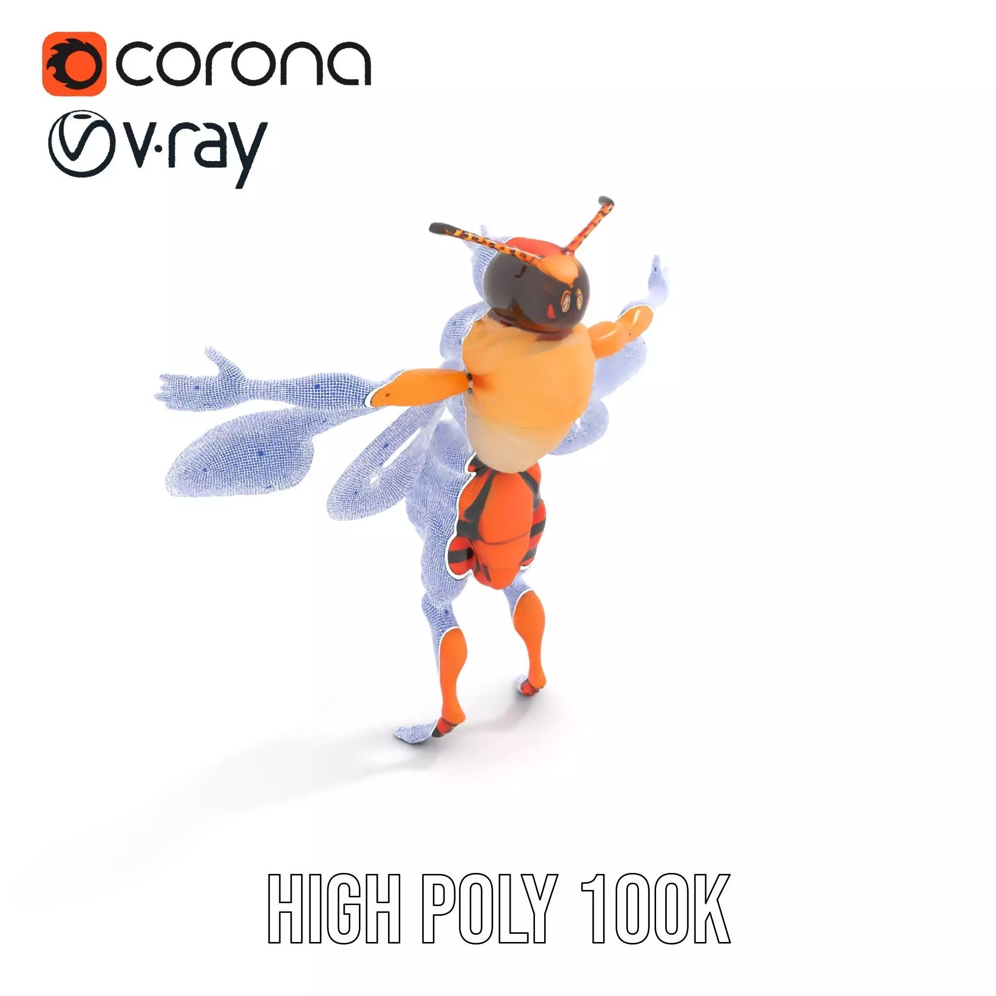 Hornet Hybrid Creature model pack Low-poly 3D model_29