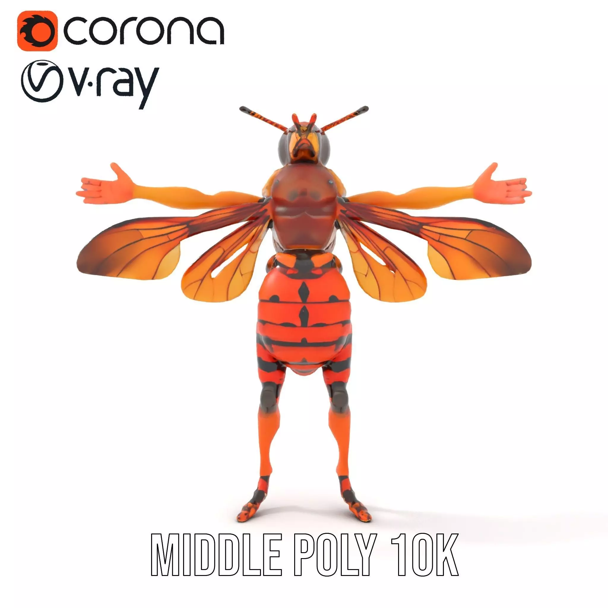 Hornet Hybrid Creature model pack Low-poly 3D model_11