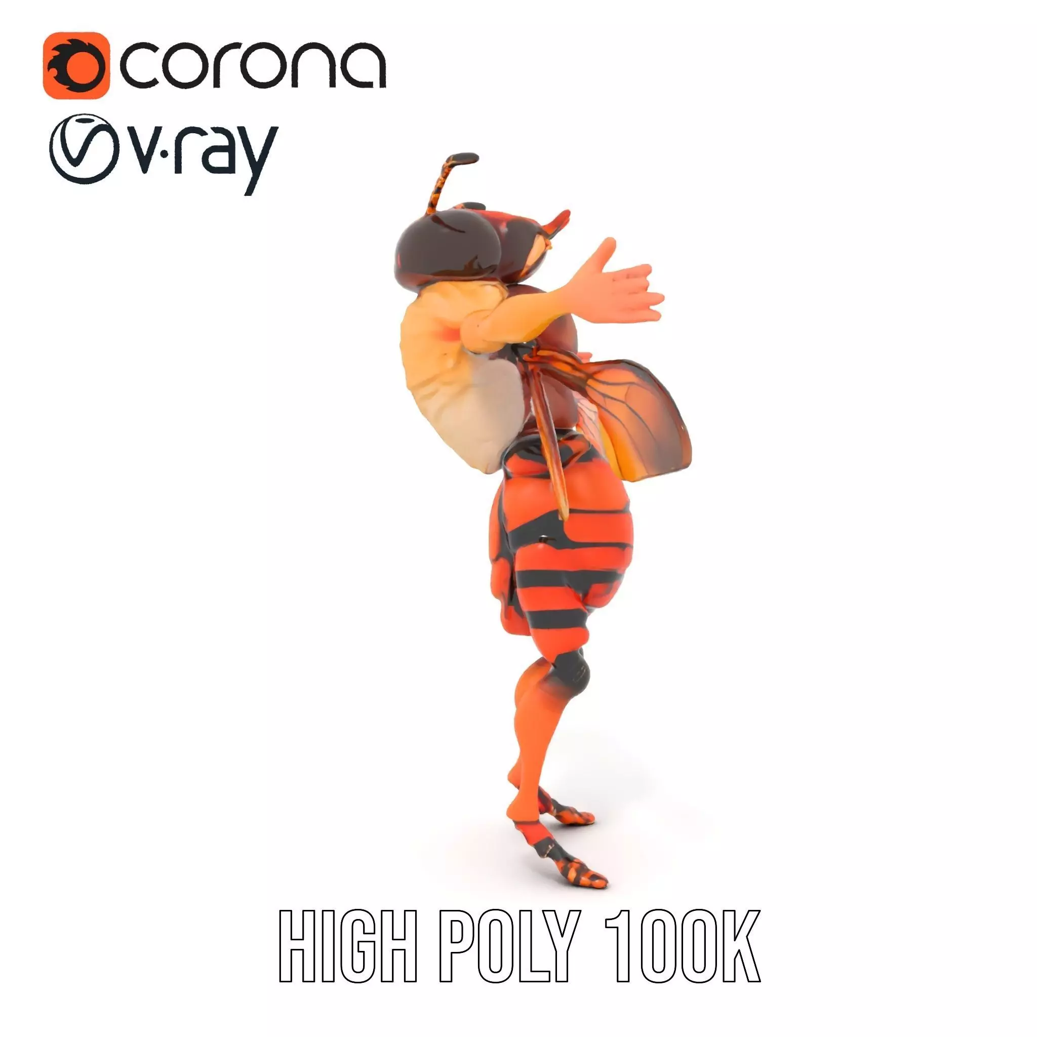 Hornet Hybrid Creature model pack Low-poly 3D model_26