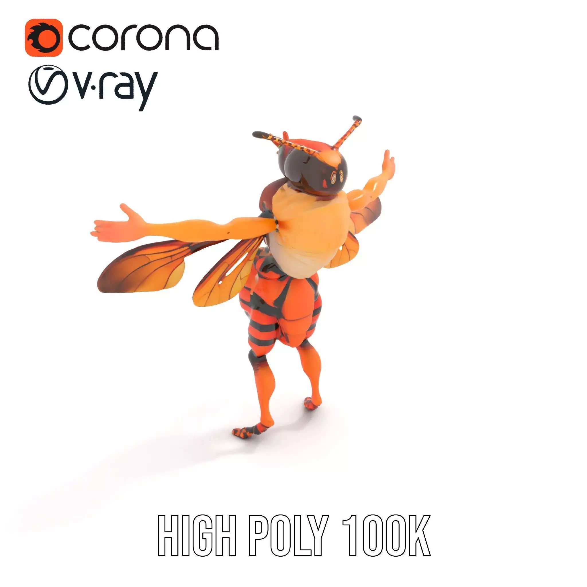 Hornet Hybrid Creature model pack Low-poly 3D model_17