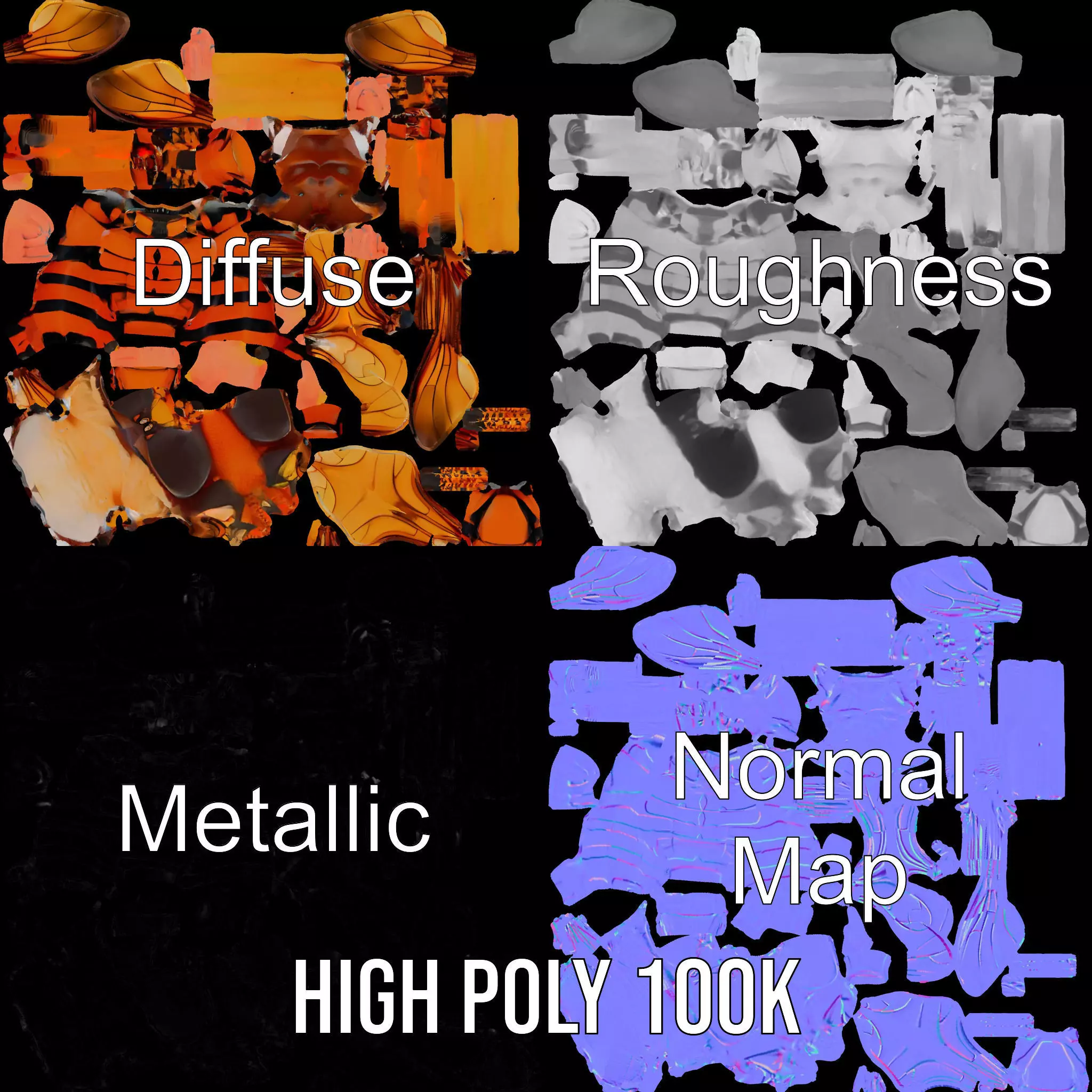 Hornet Hybrid Creature model pack Low-poly 3D model_3