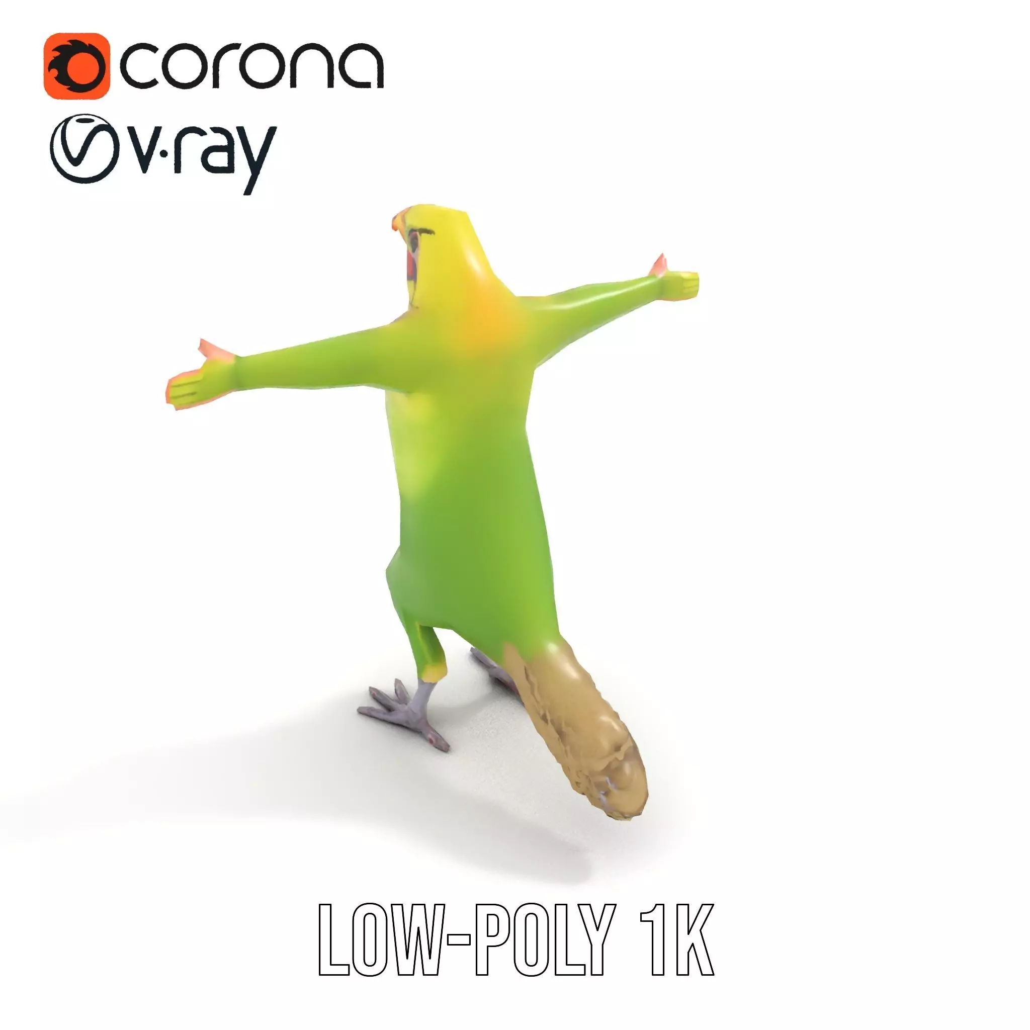 Tropical Parrot Hybrid model pack Low-poly 3D model_17