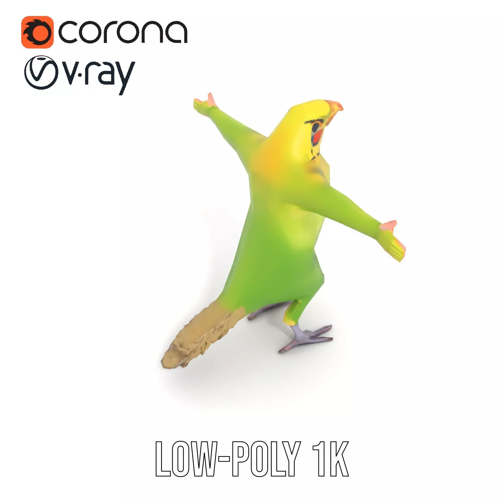 Tropical Parrot Hybrid model pack Low-poly 3D model_9