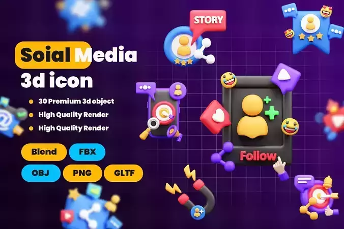 Social Media 3d Icon Pack
