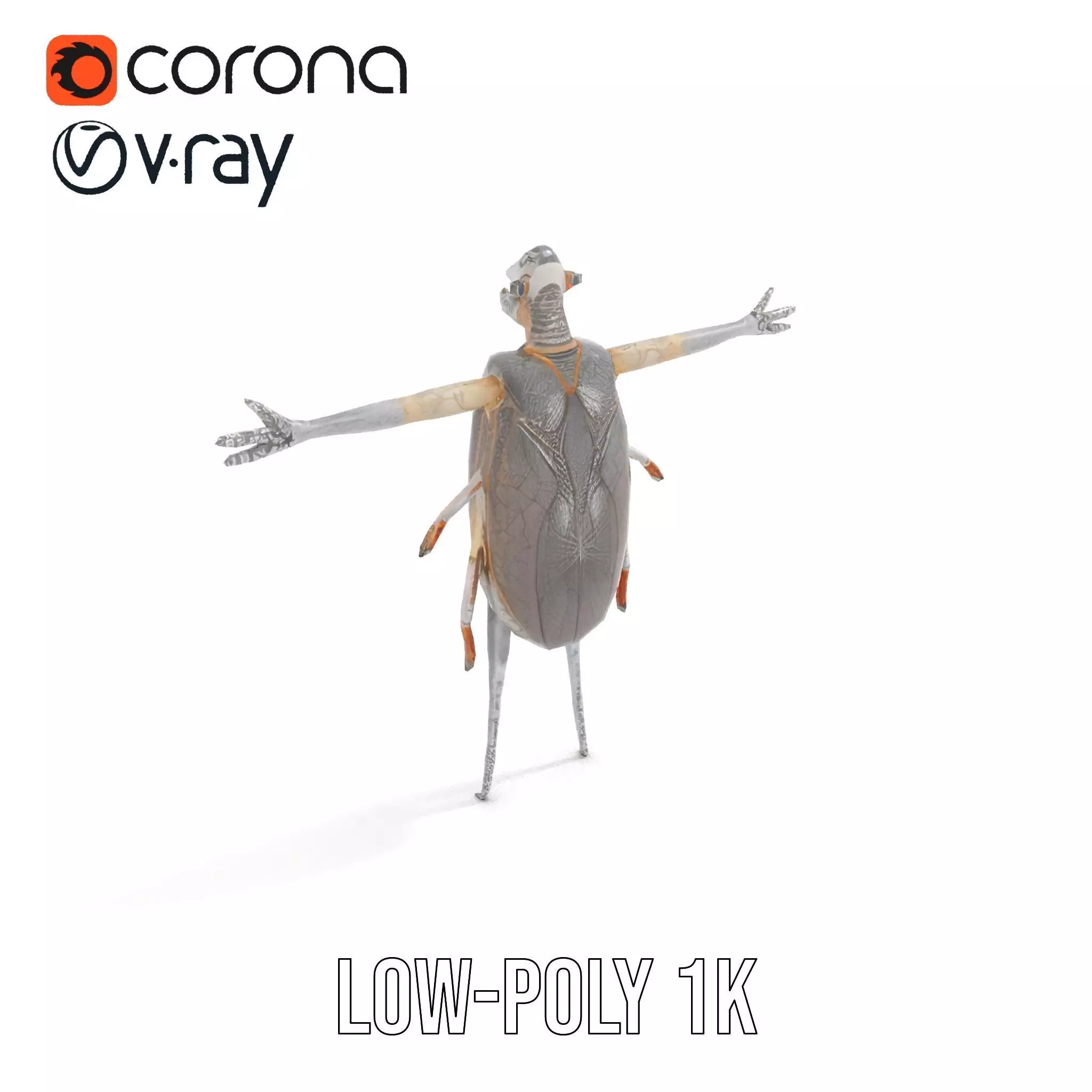 Futuristic Beetle Droid model pack Low-poly 3D model_9