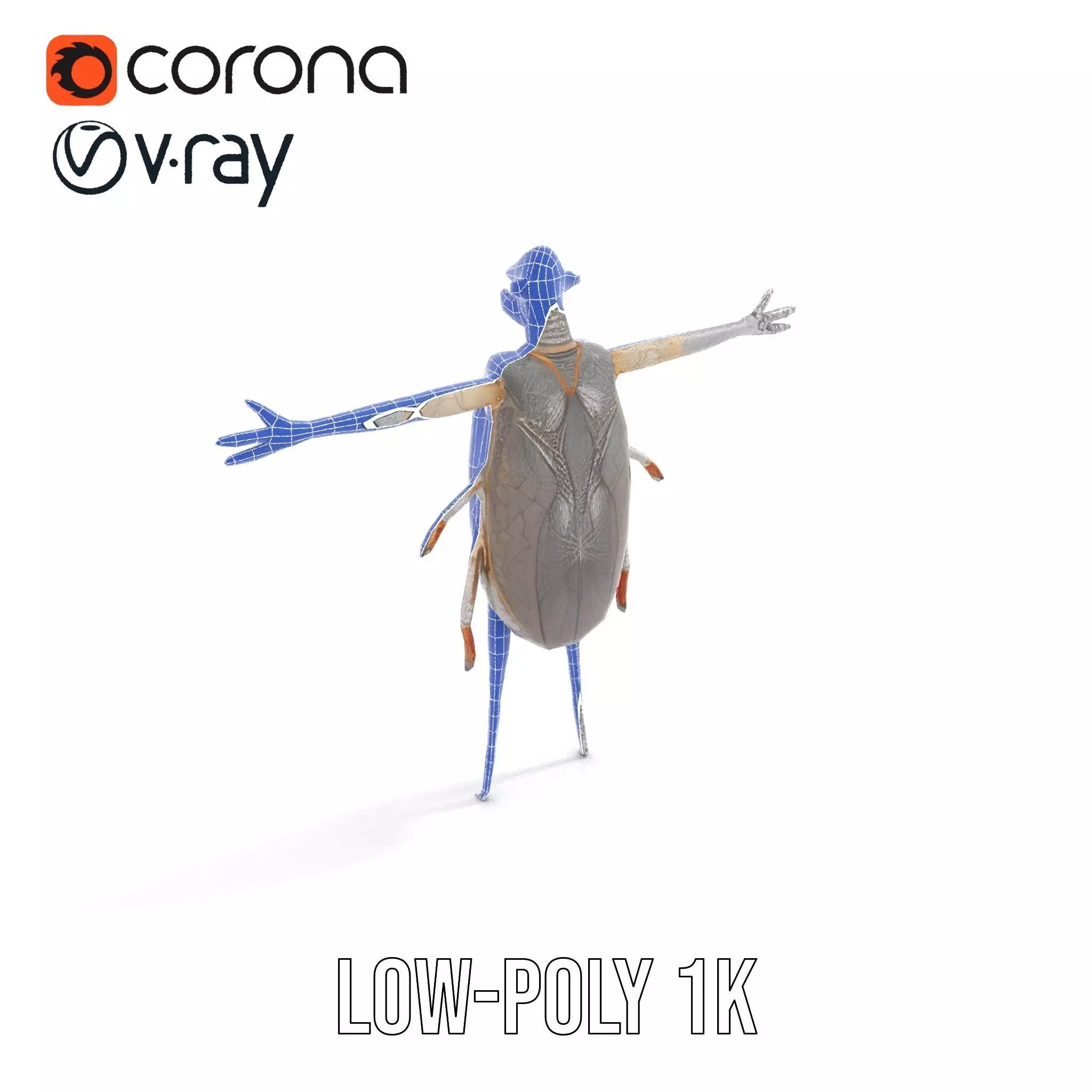 Futuristic Beetle Droid model pack Low-poly 3D model_17