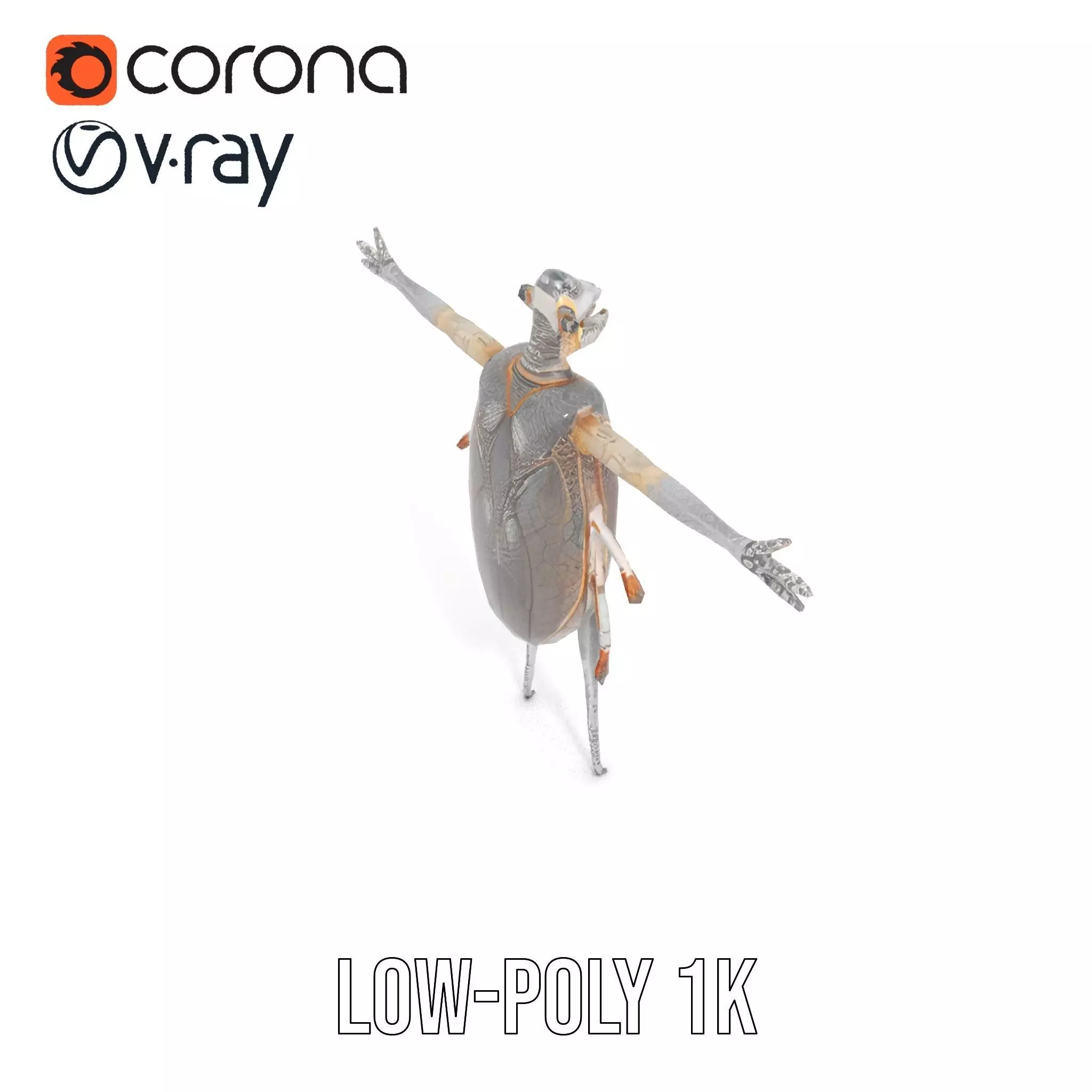 Futuristic Beetle Droid model pack Low-poly 3D model_22