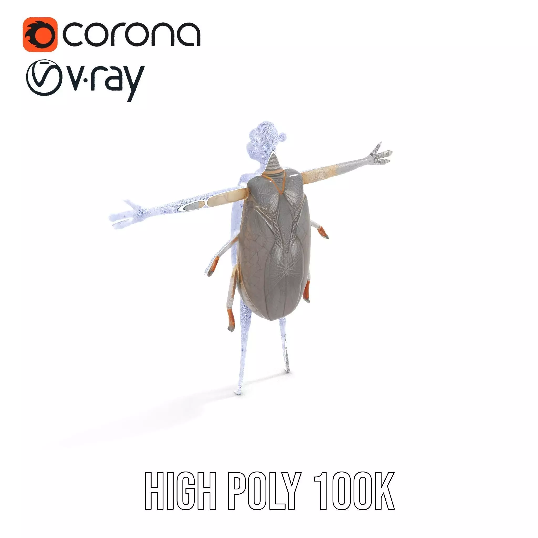 Futuristic Beetle Droid model pack Low-poly 3D model_32