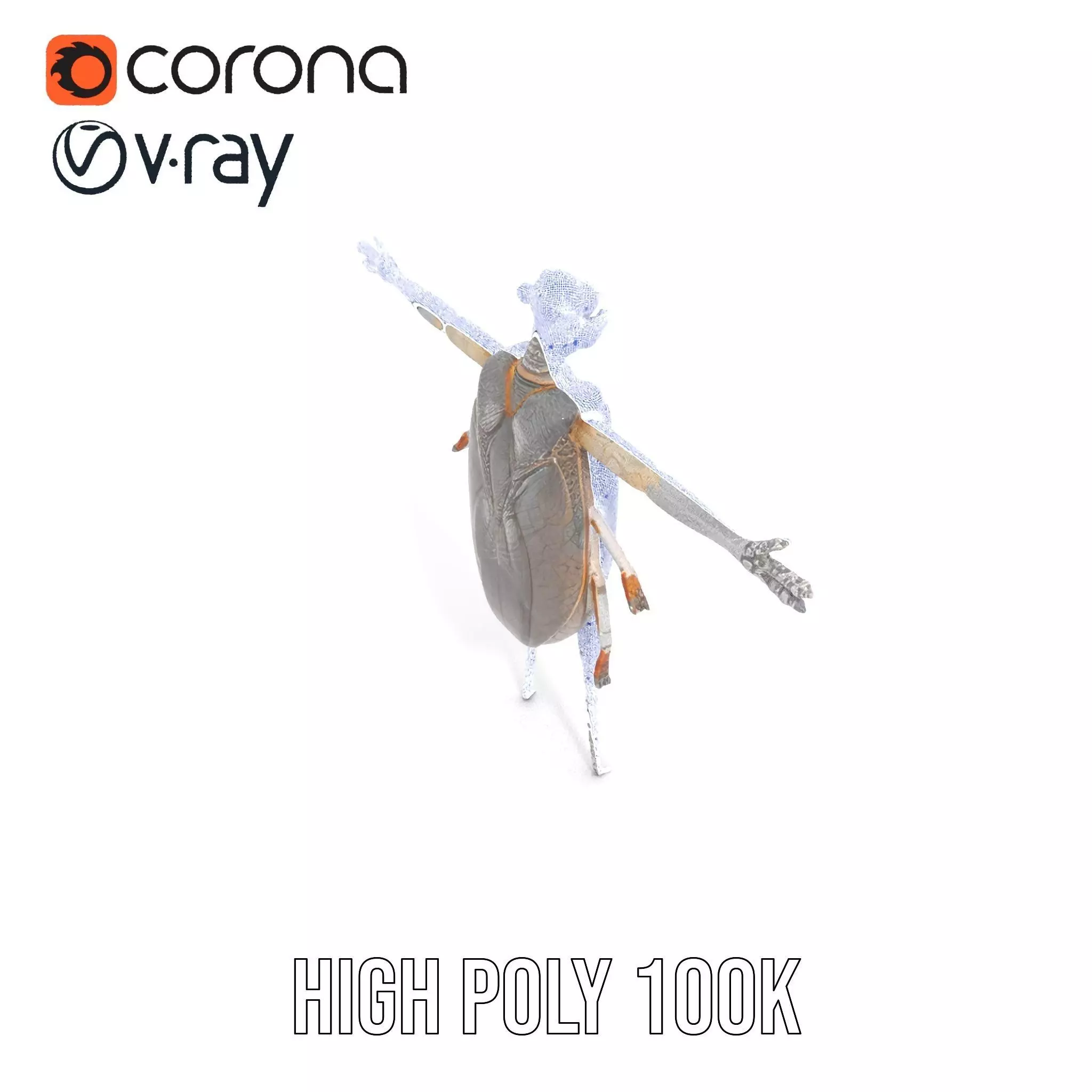 Futuristic Beetle Droid model pack Low-poly 3D model_33