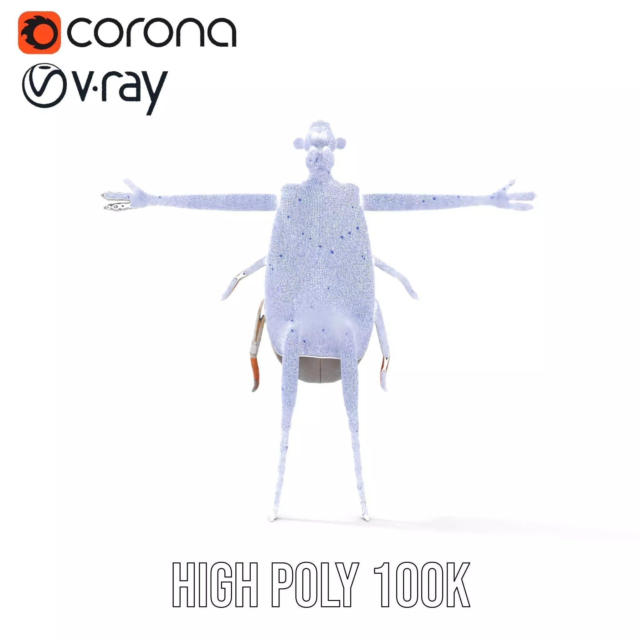 Futuristic Beetle Droid model pack Low-poly 3D model_34