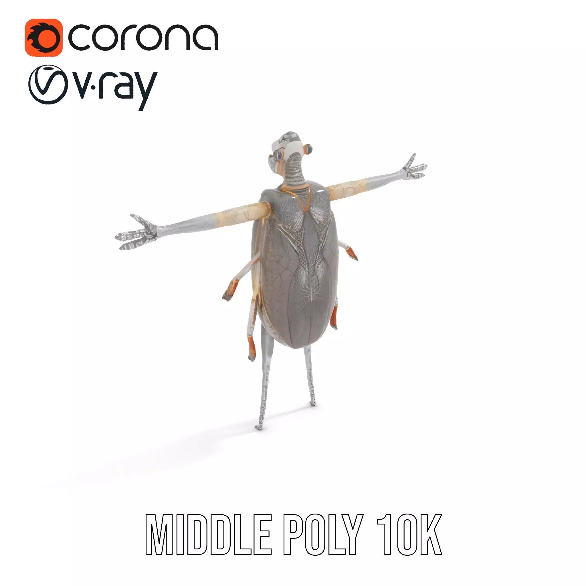 Futuristic Beetle Droid model pack Low-poly 3D model_5