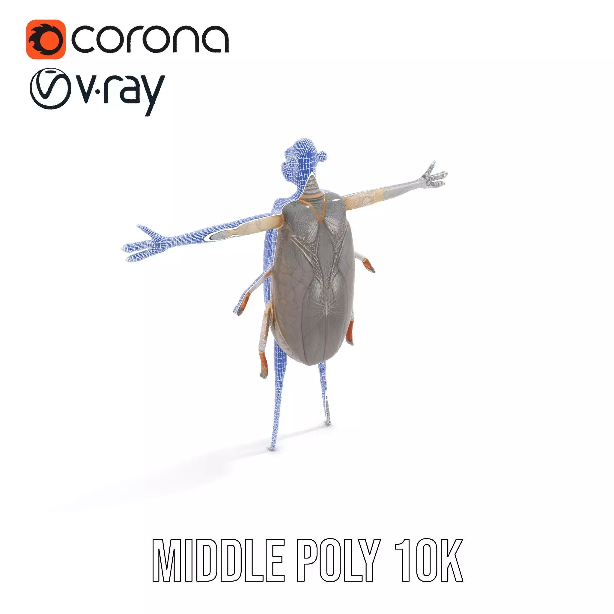 Futuristic Beetle Droid model pack Low-poly 3D model_30