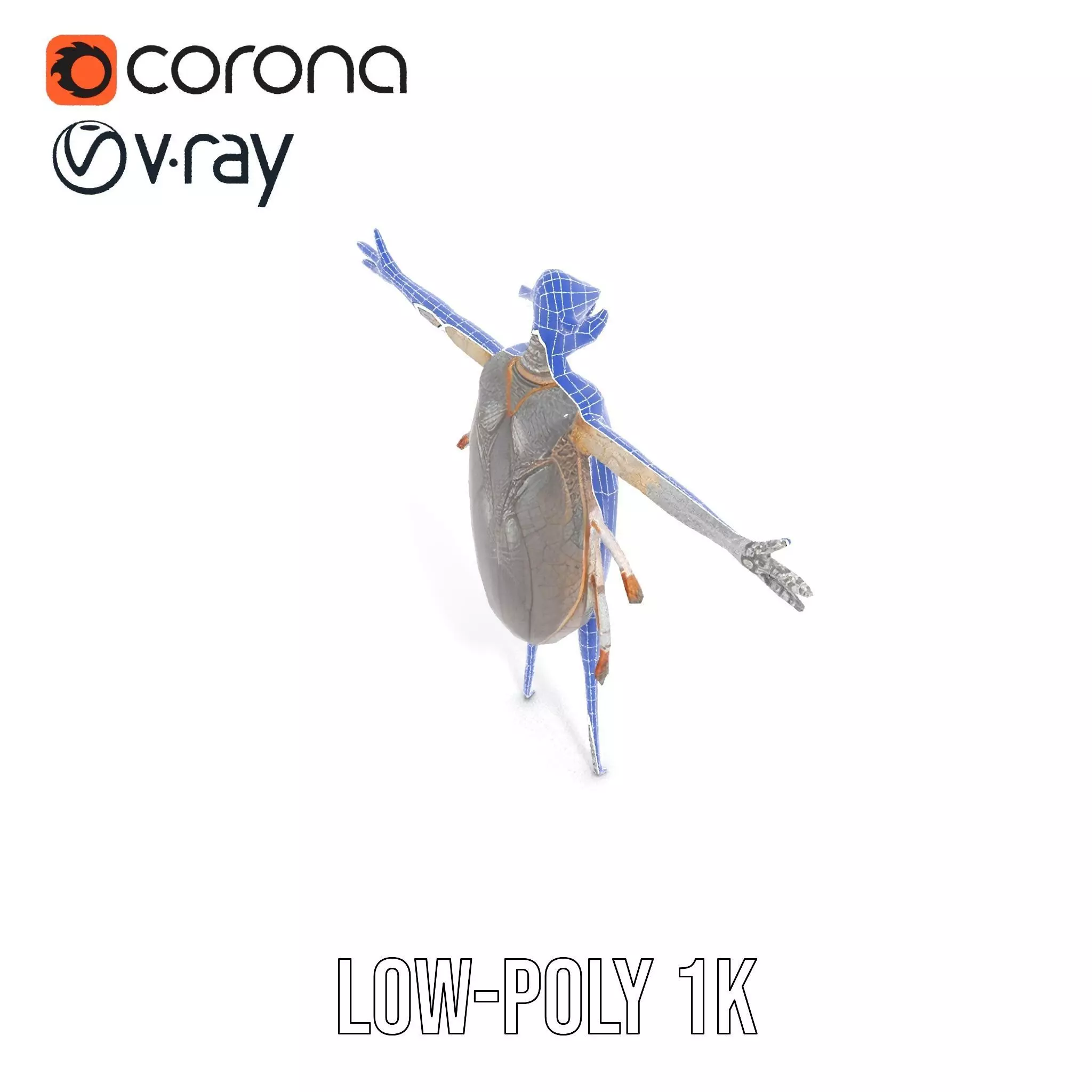 Futuristic Beetle Droid model pack Low-poly 3D model_11