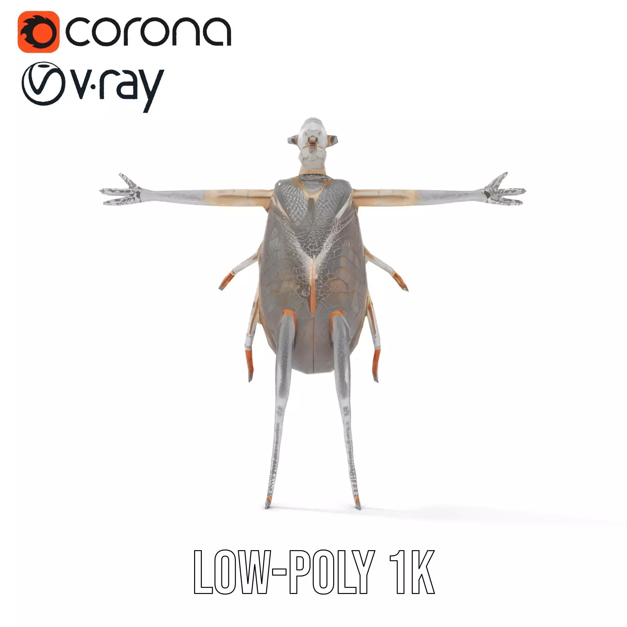 Futuristic Beetle Droid model pack Low-poly 3D model_14