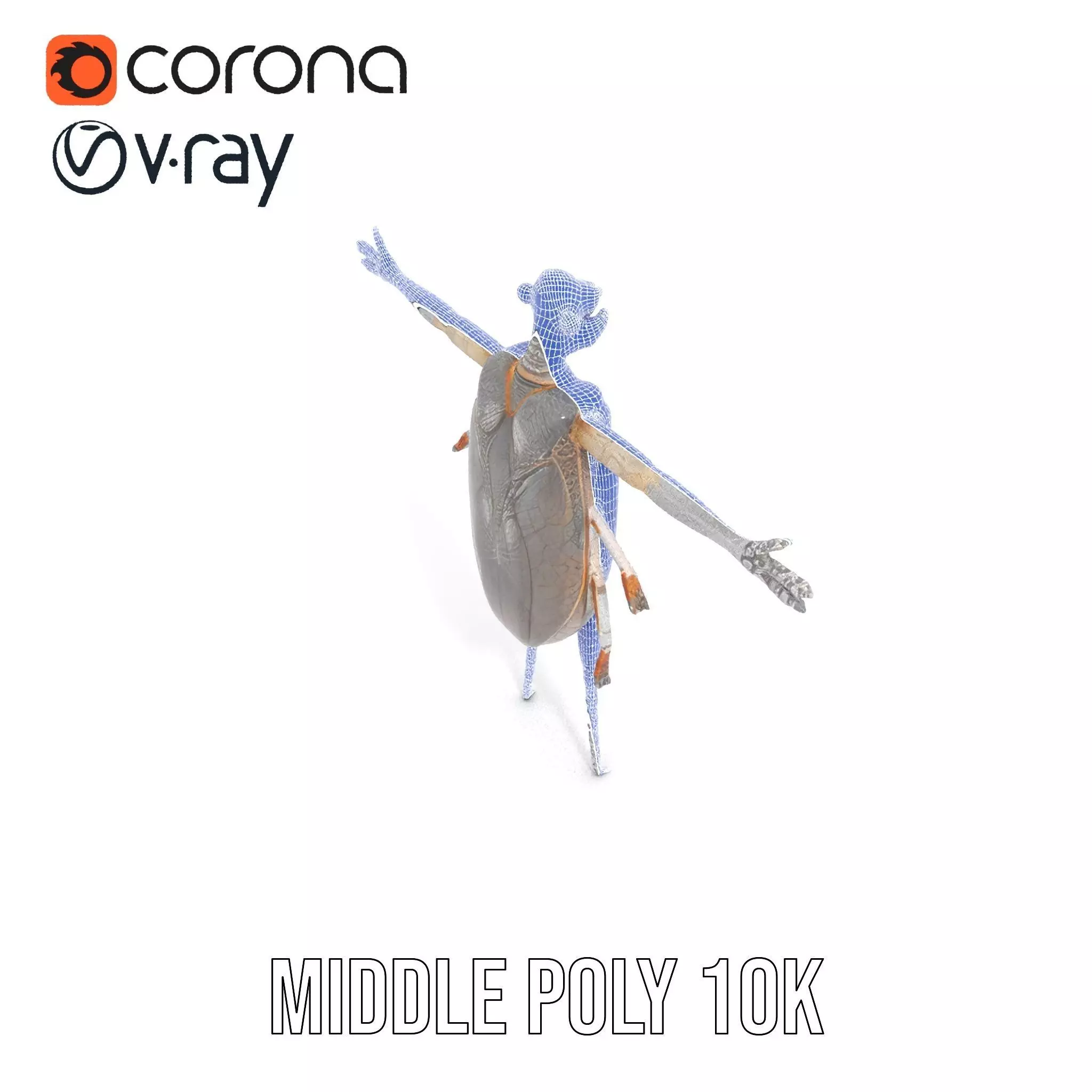 Futuristic Beetle Droid model pack Low-poly 3D model_24