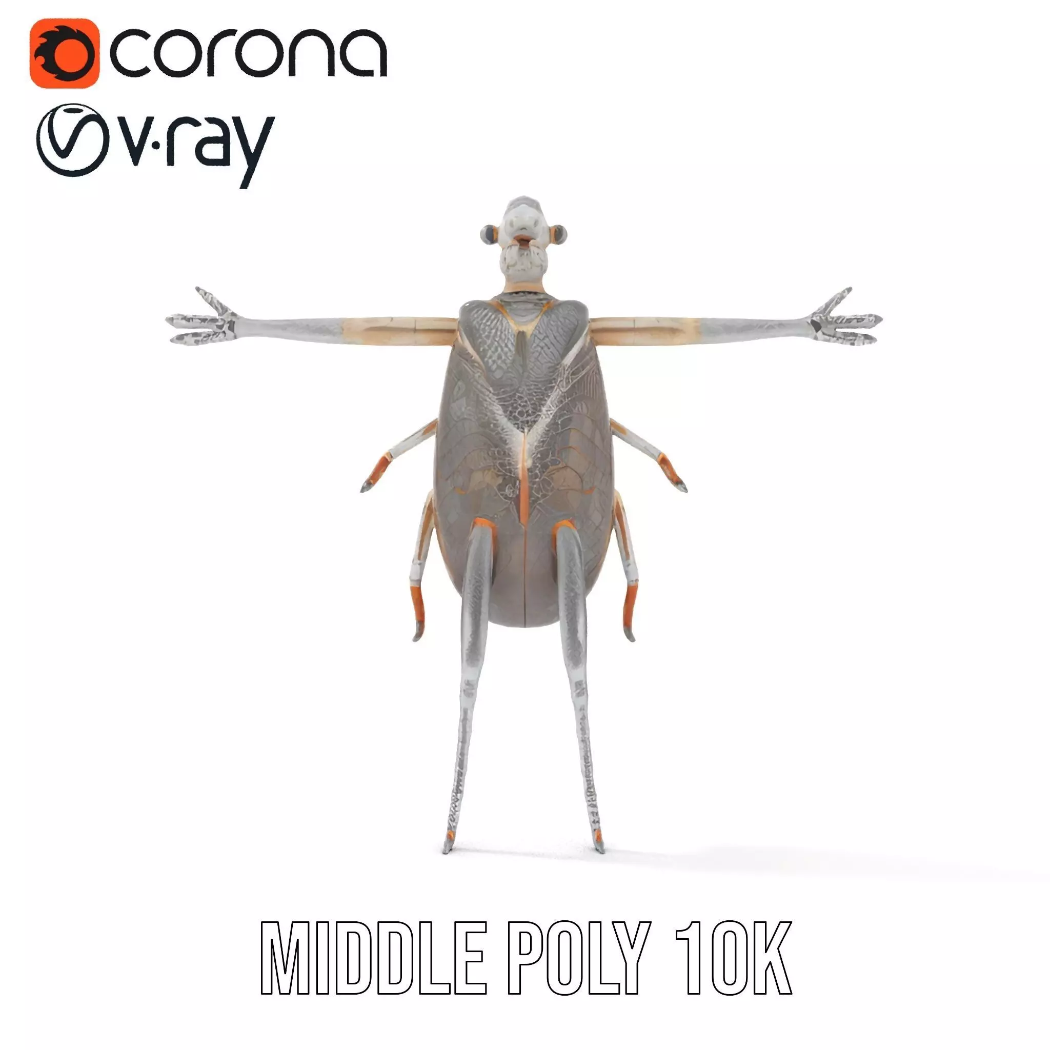 Futuristic Beetle Droid model pack Low-poly 3D model_21