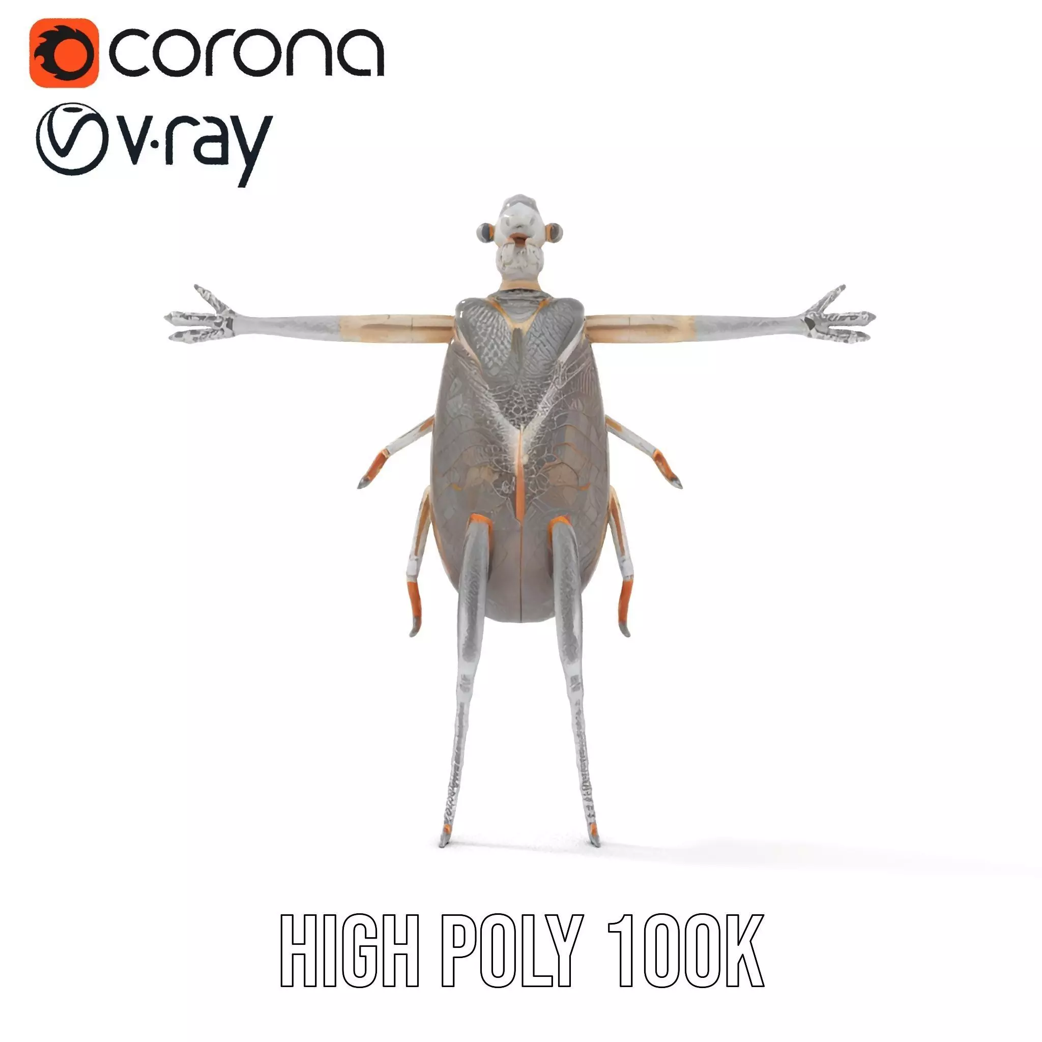 Futuristic Beetle Droid model pack Low-poly 3D model_23