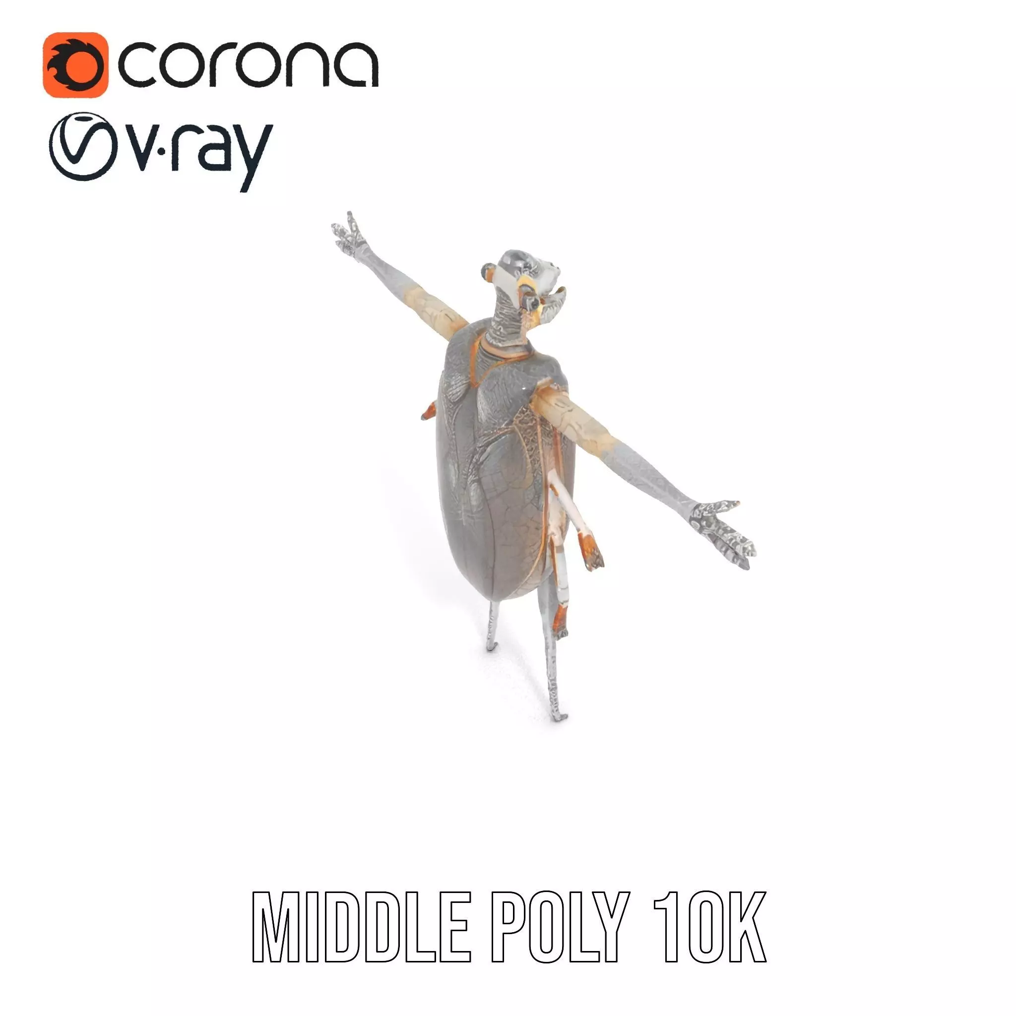 Futuristic Beetle Droid model pack Low-poly 3D model_13